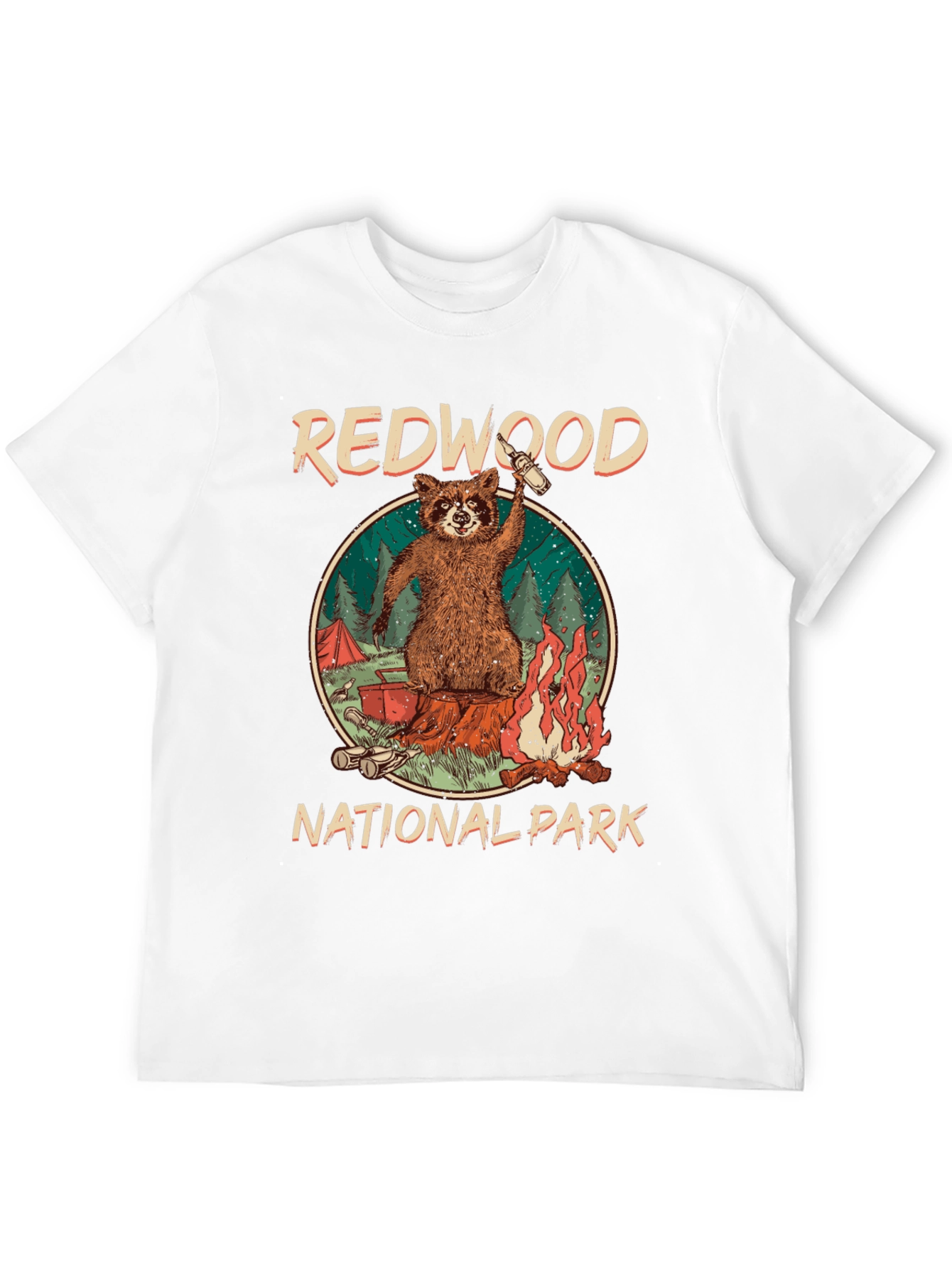 Redwood National Park Raccoon Camping T-Shirt