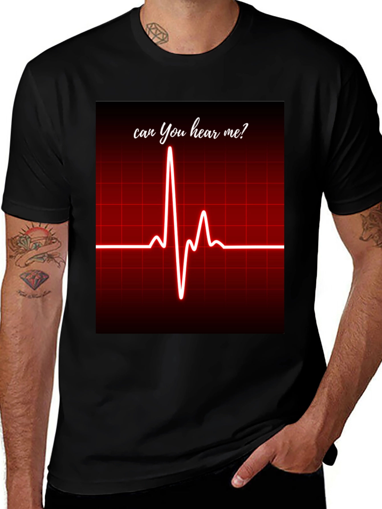 Can You Hear Me? ECG Heartbeat Graphic Tee