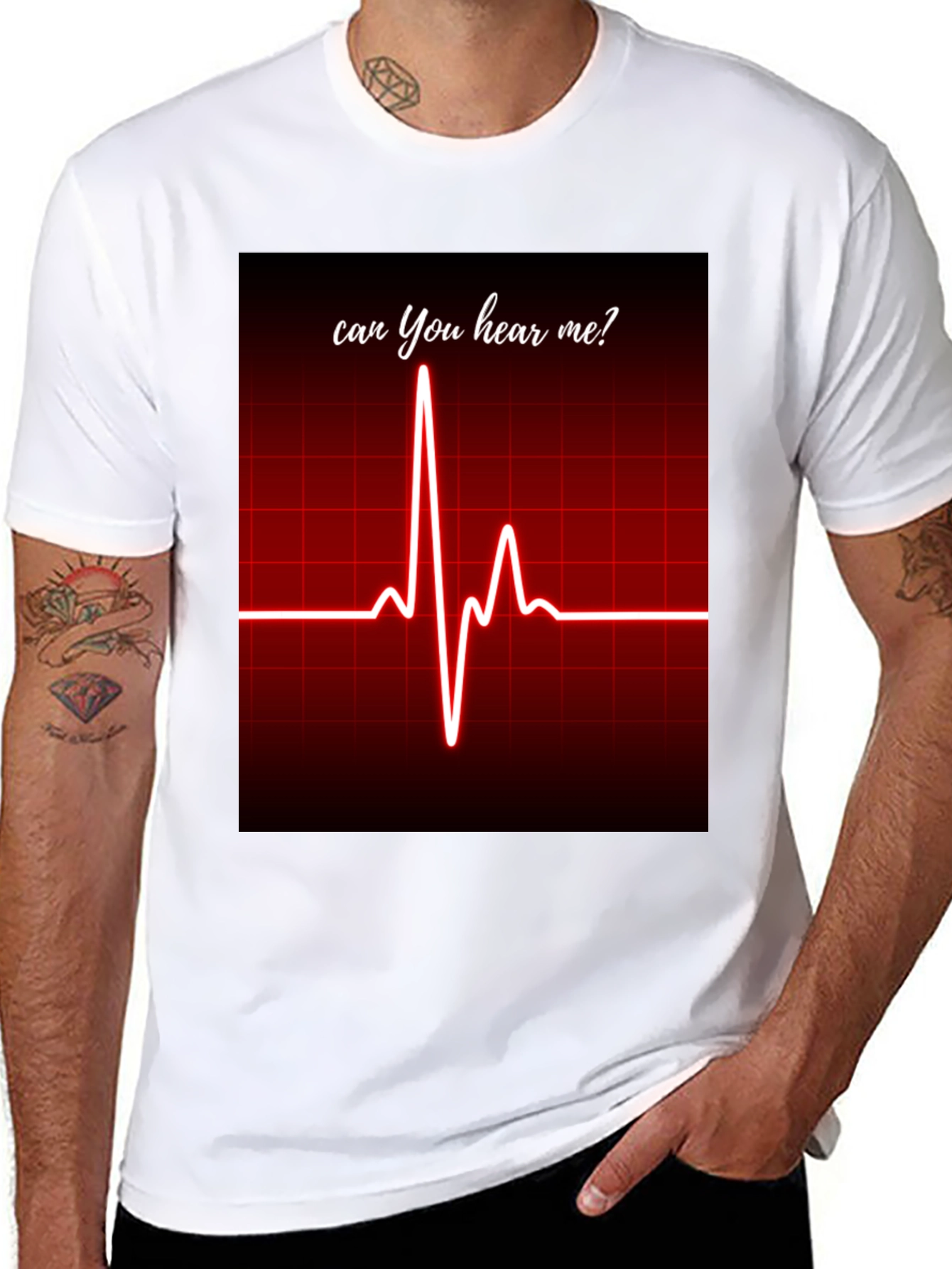 Can You Hear Me? ECG Heartbeat Graphic Tee