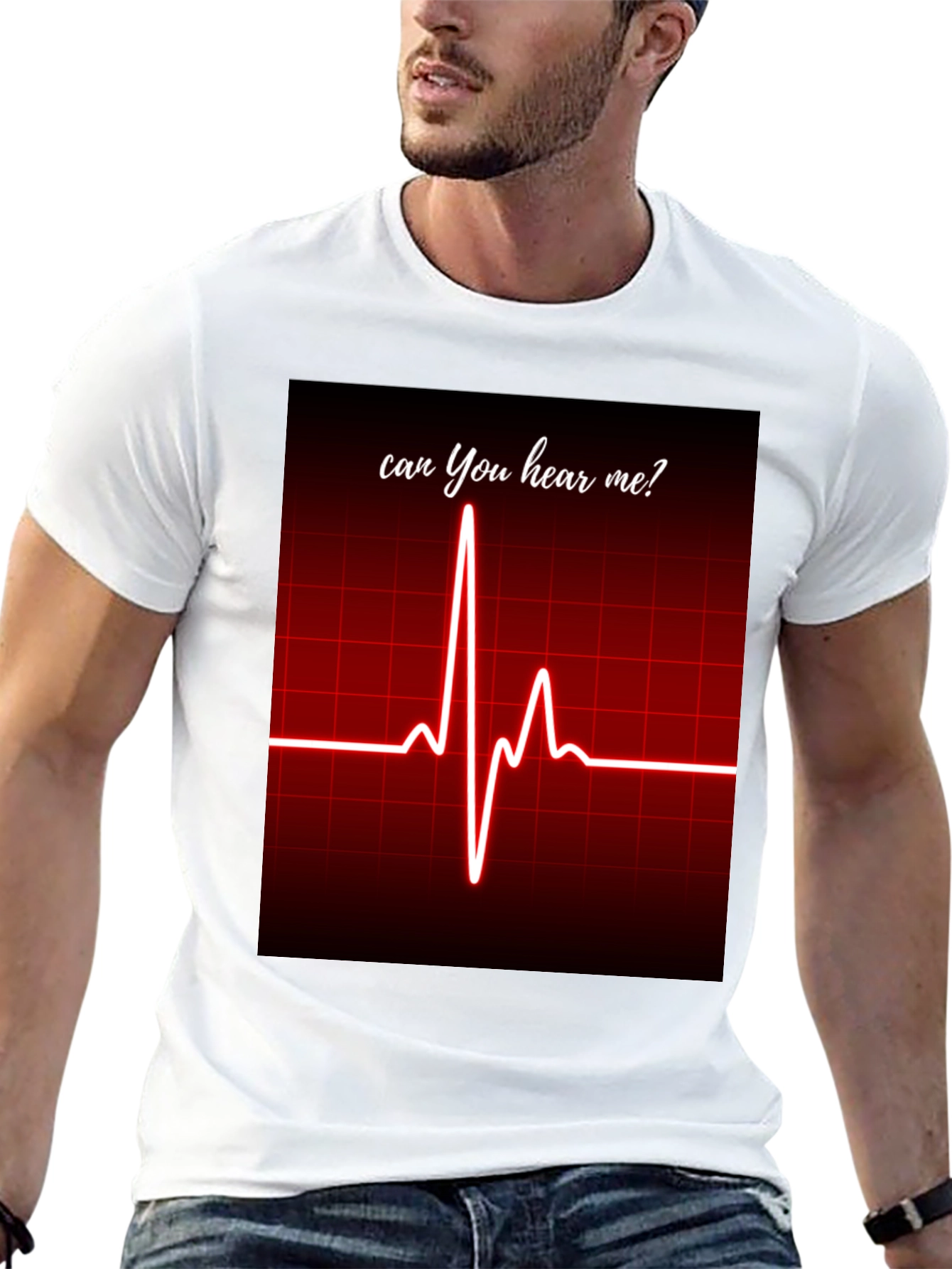 Can You Hear Me? ECG Heartbeat Graphic Tee