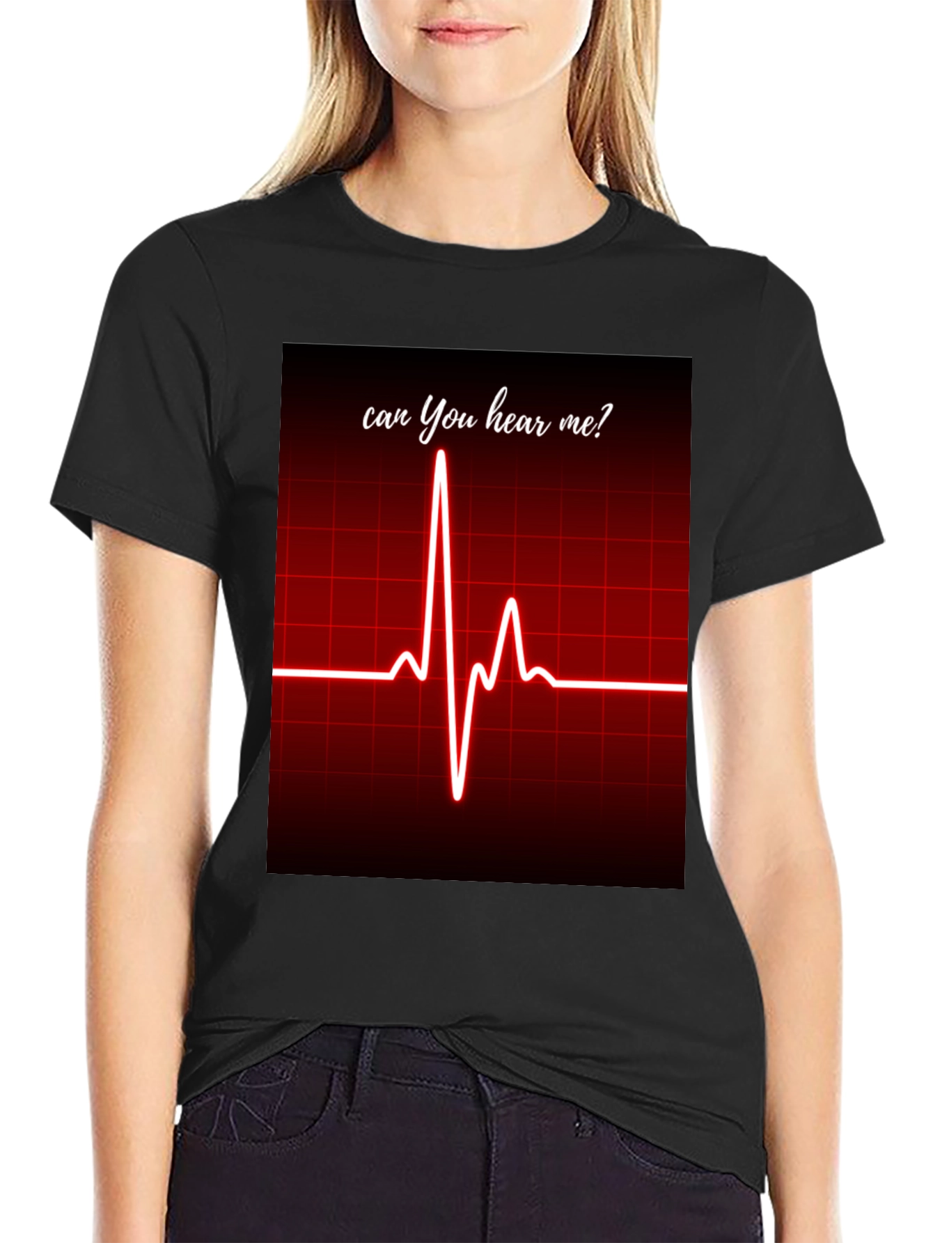 Can You Hear Me? ECG Heartbeat Graphic Tee