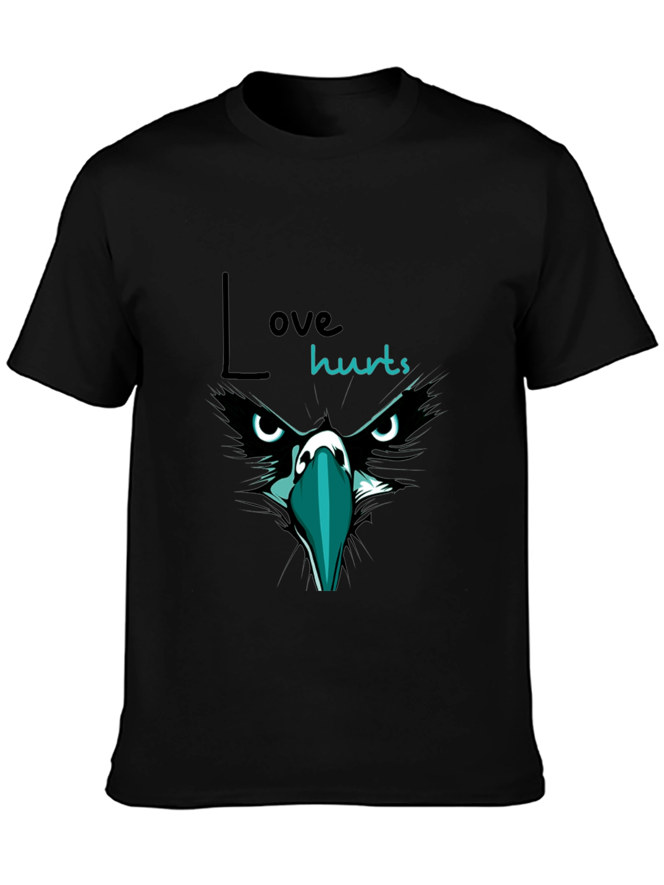 Love Hurts Graphic Print T-Shirt - Black