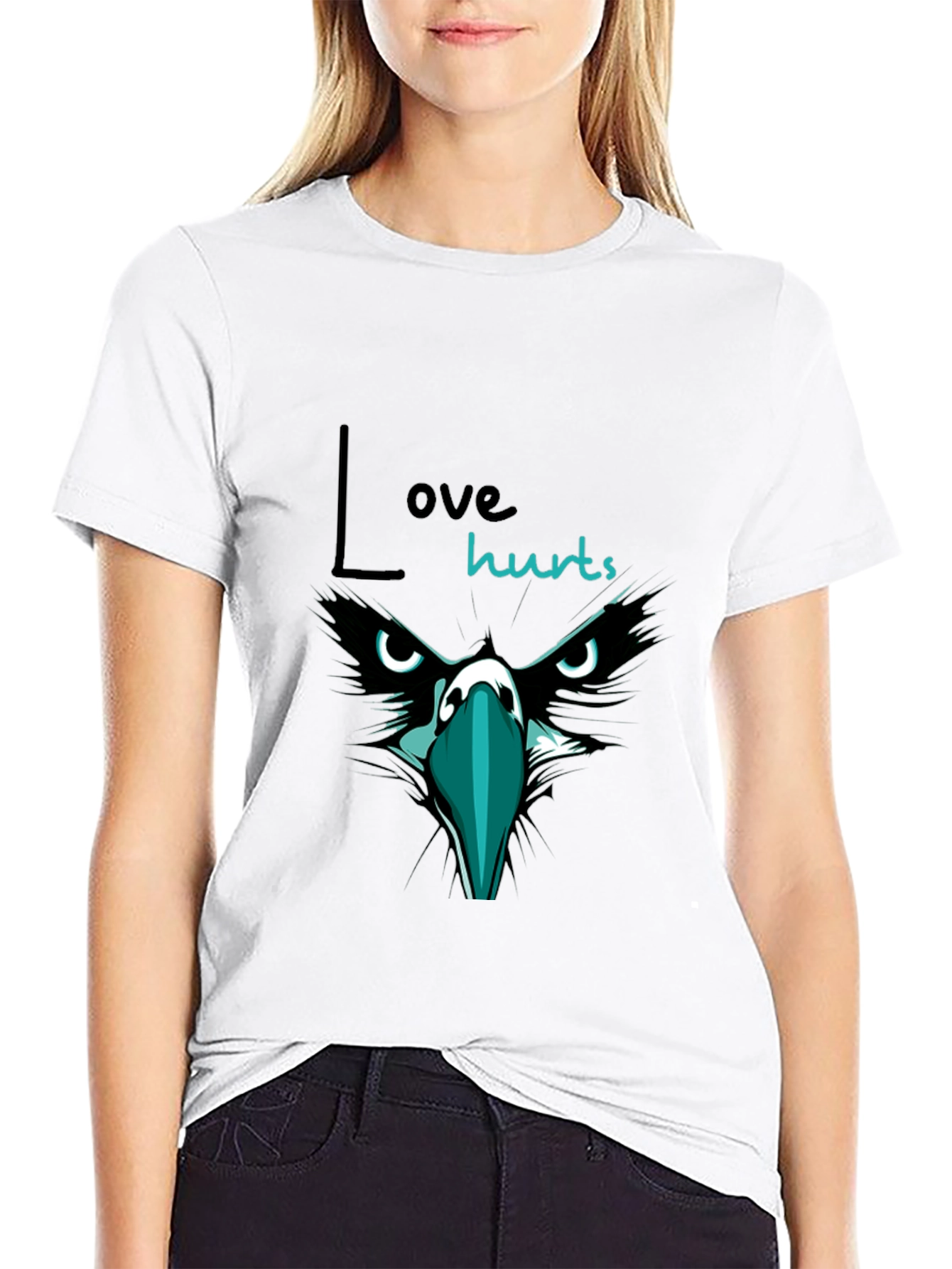 Love Hurts Graphic Print T-Shirt - Black