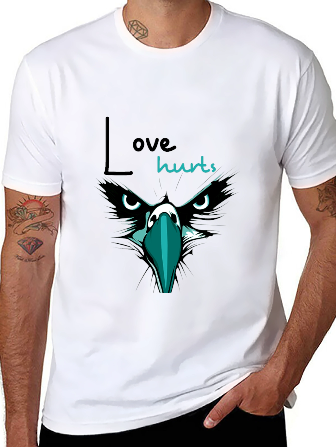 Love Hurts Graphic Print T-Shirt - Black
