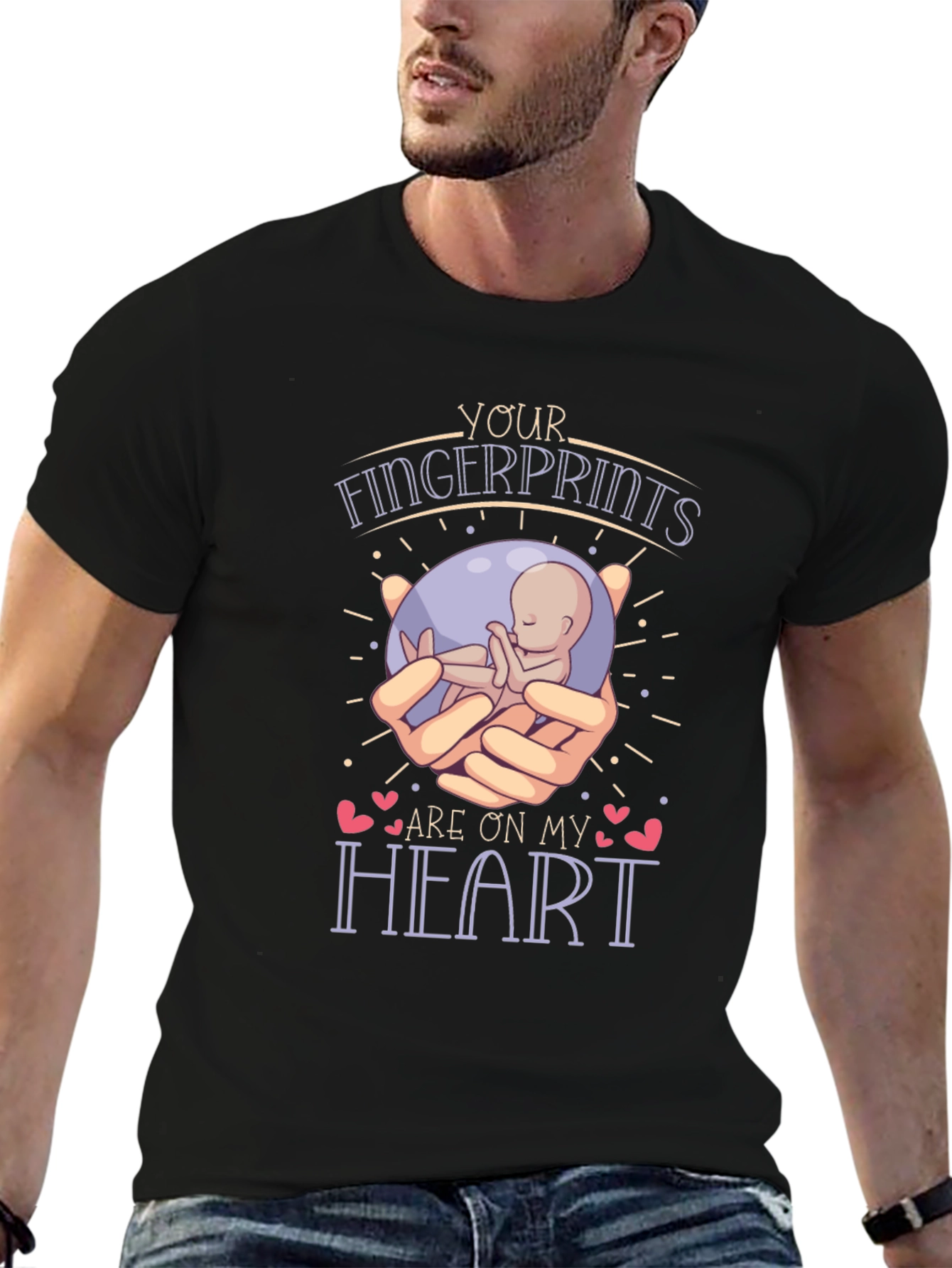 Baby Fingerprints on My Heart Graphic T-Shirt