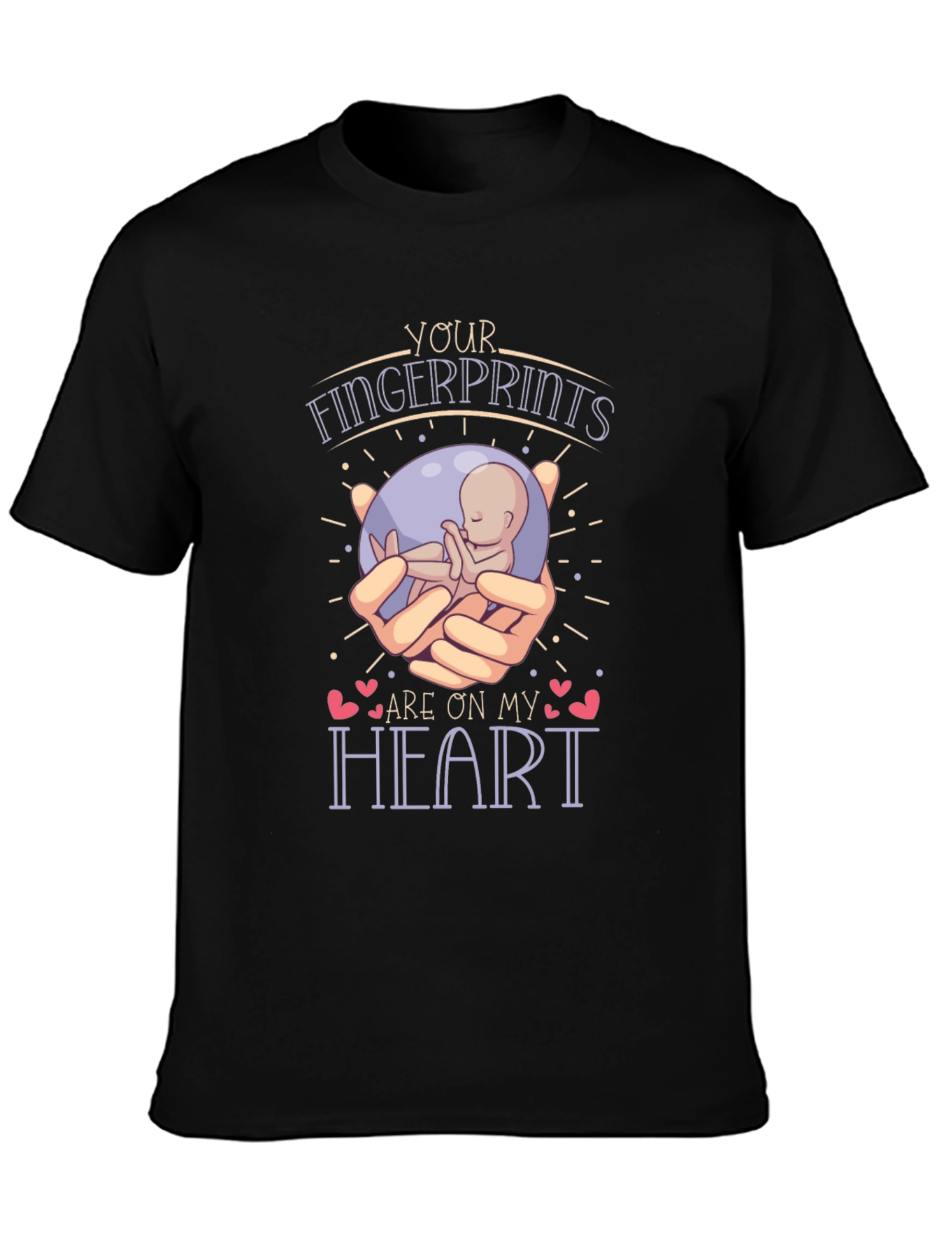 Baby Fingerprints on My Heart Graphic T-Shirt