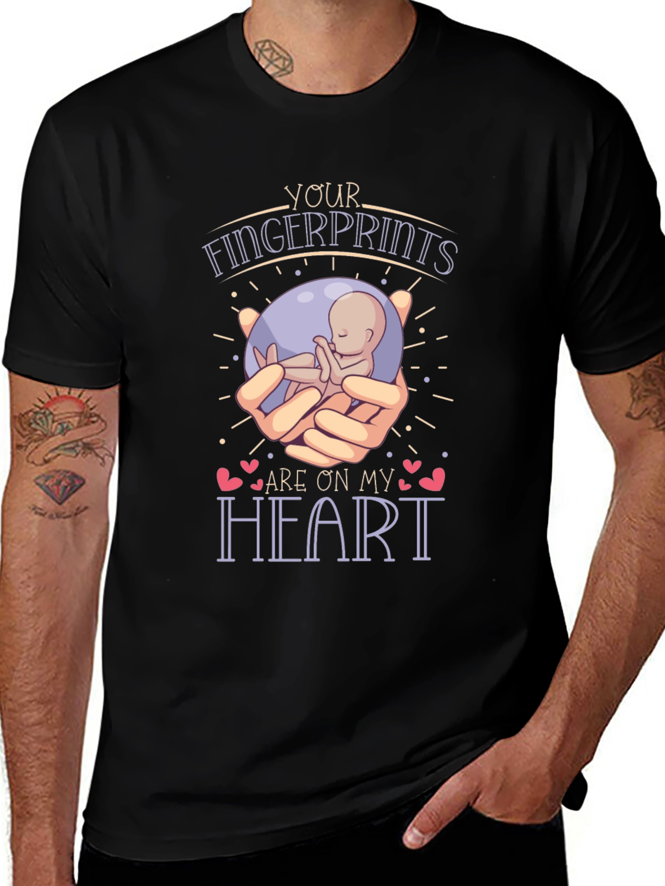 Baby Fingerprints on My Heart Graphic T-Shirt