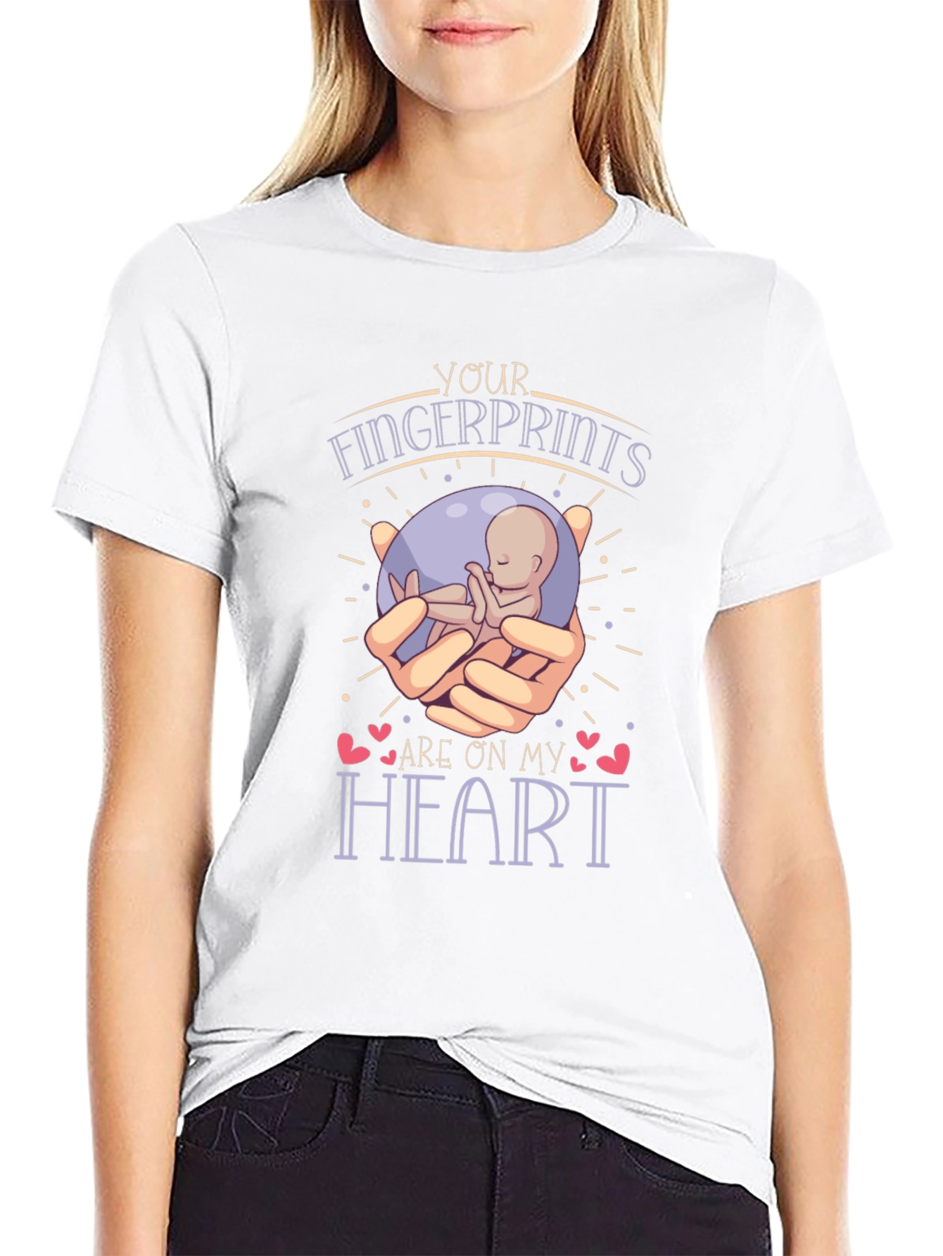 Baby Fingerprints on My Heart Graphic T-Shirt