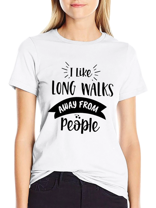 Funny Introvert T-Shirt - Long Walks Away From People