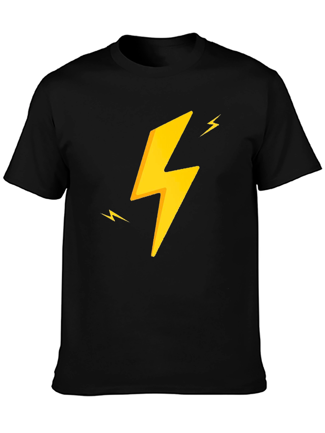 Electric Bolt Tee - Black Cotton Graphic T-Shirt