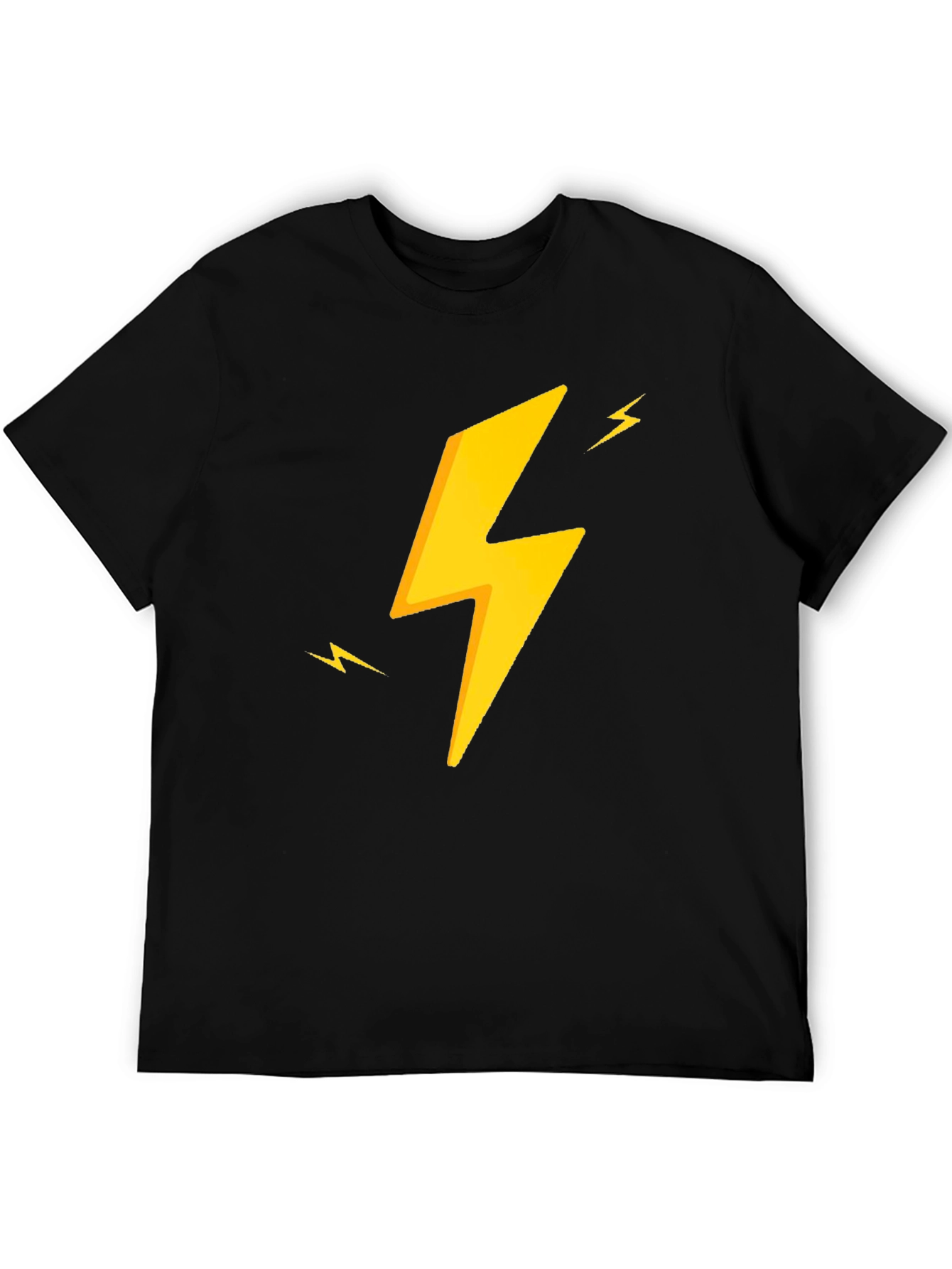 Electric Bolt Tee - Black Cotton Graphic T-Shirt