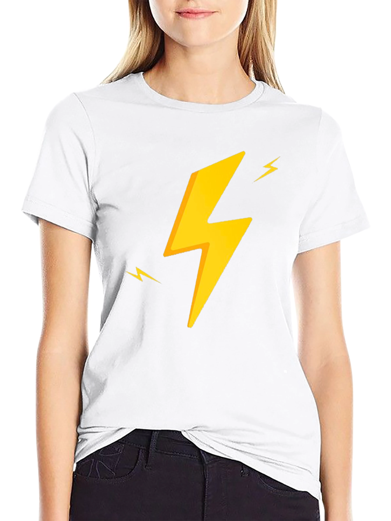 Electric Bolt Tee - Black Cotton Graphic T-Shirt