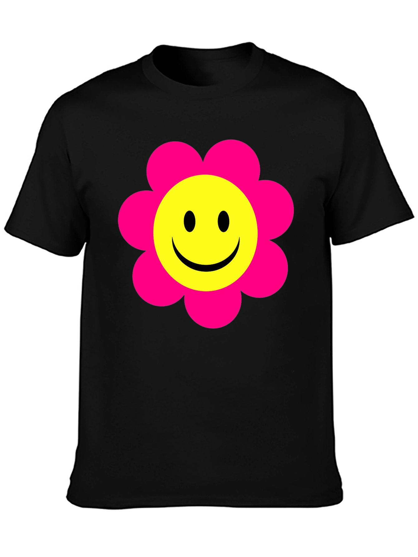Smiley Face Flower T-Shirt - Retro Happy Tee