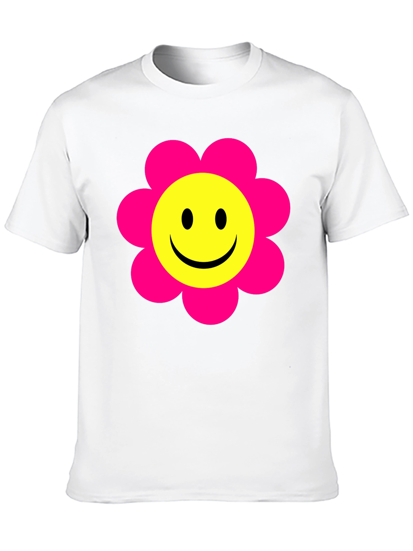 Smiley Face Flower T-Shirt - Retro Happy Tee