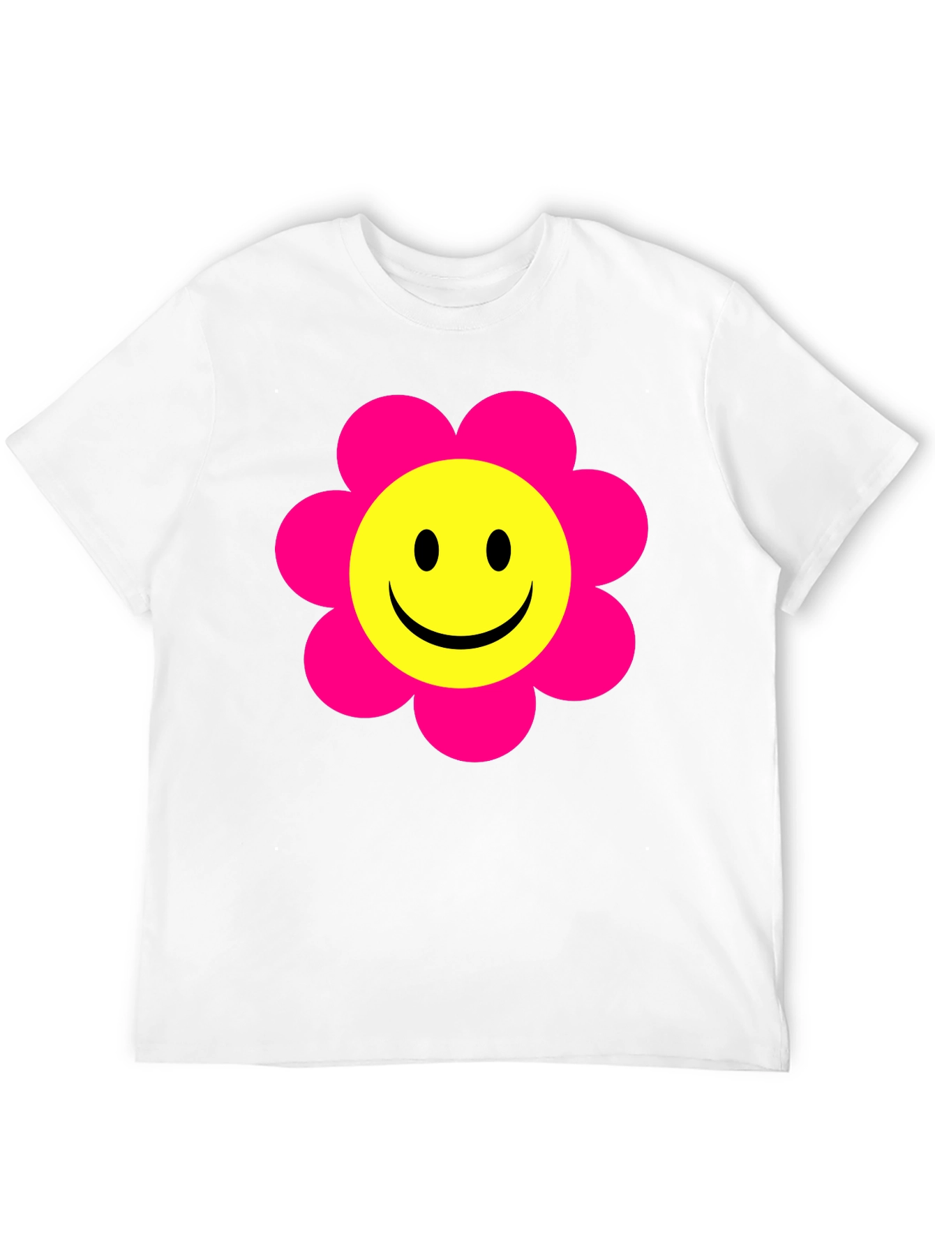 Smiley Face Flower T-Shirt - Retro Happy Tee