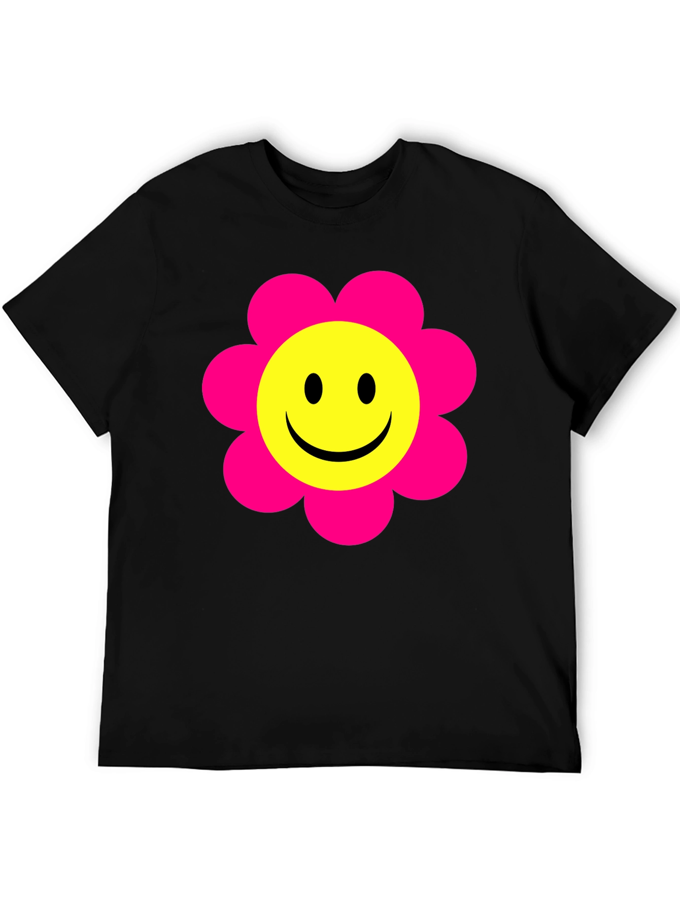Smiley Face Flower T-Shirt - Retro Happy Tee