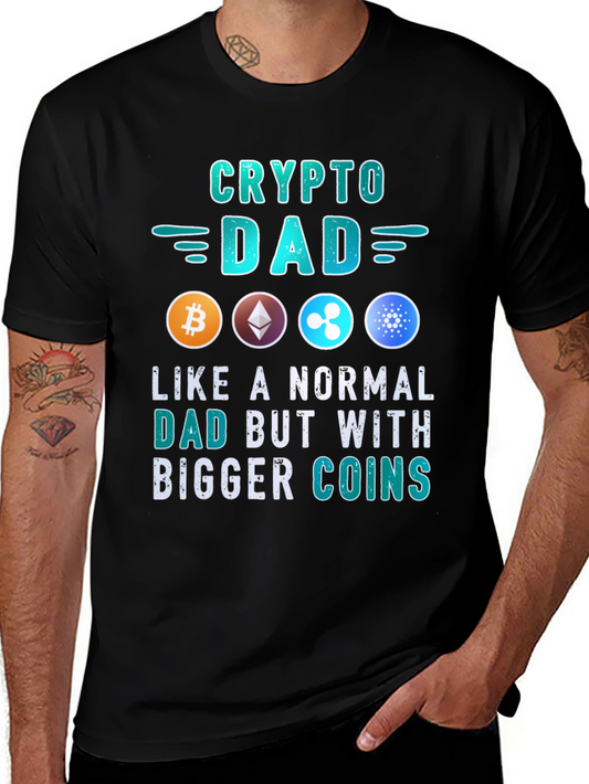 Crypto Dad T-Shirt: Bitcoin Ethereum Ripple Cardano