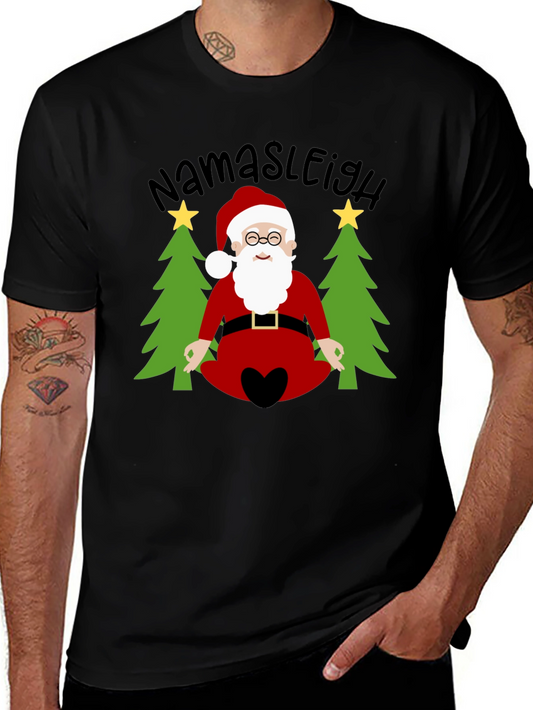Namasleigh Santa T-Shirt - Holiday Yoga Tee