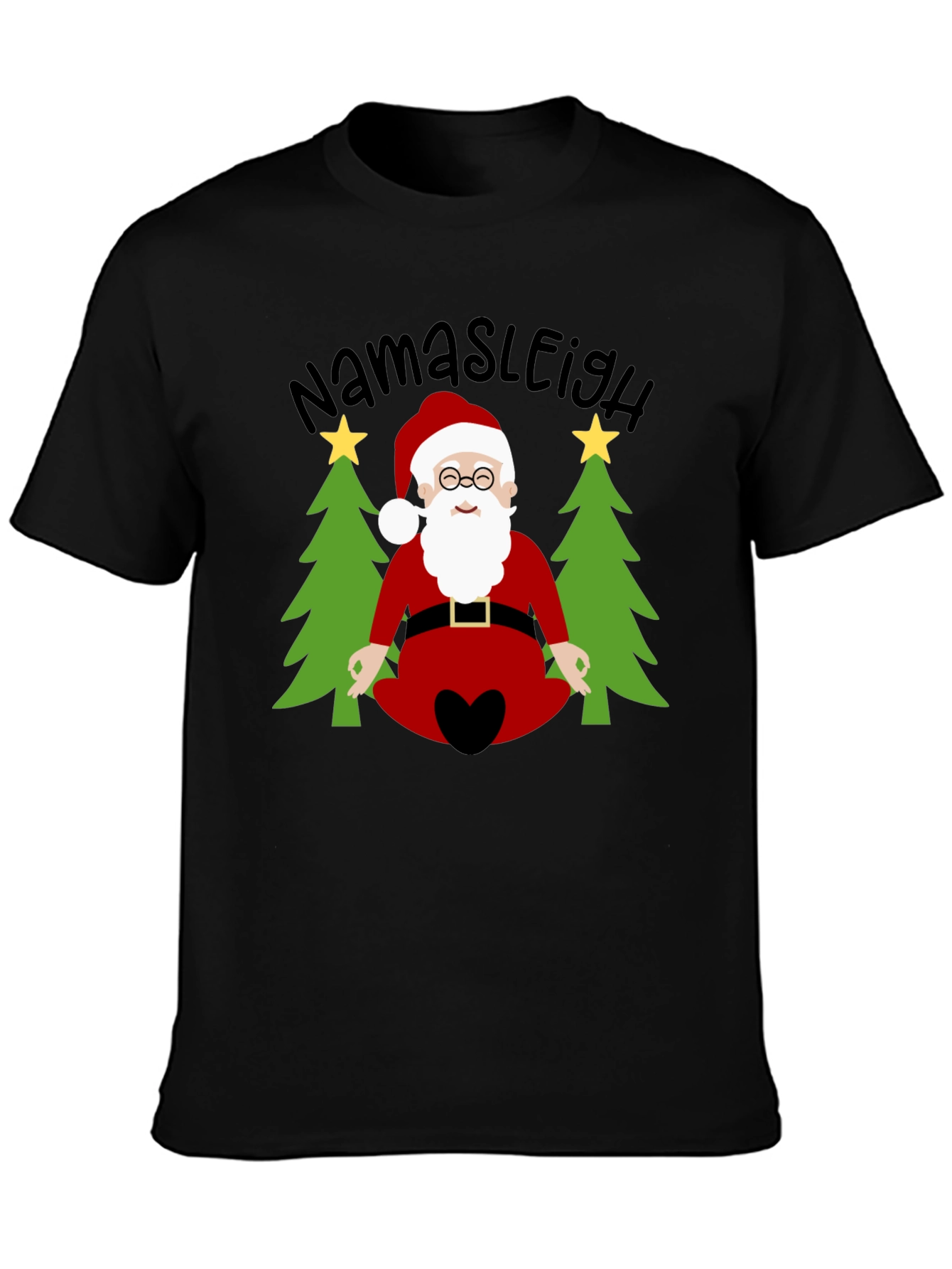 Namasleigh Santa T-Shirt - Holiday Yoga Tee