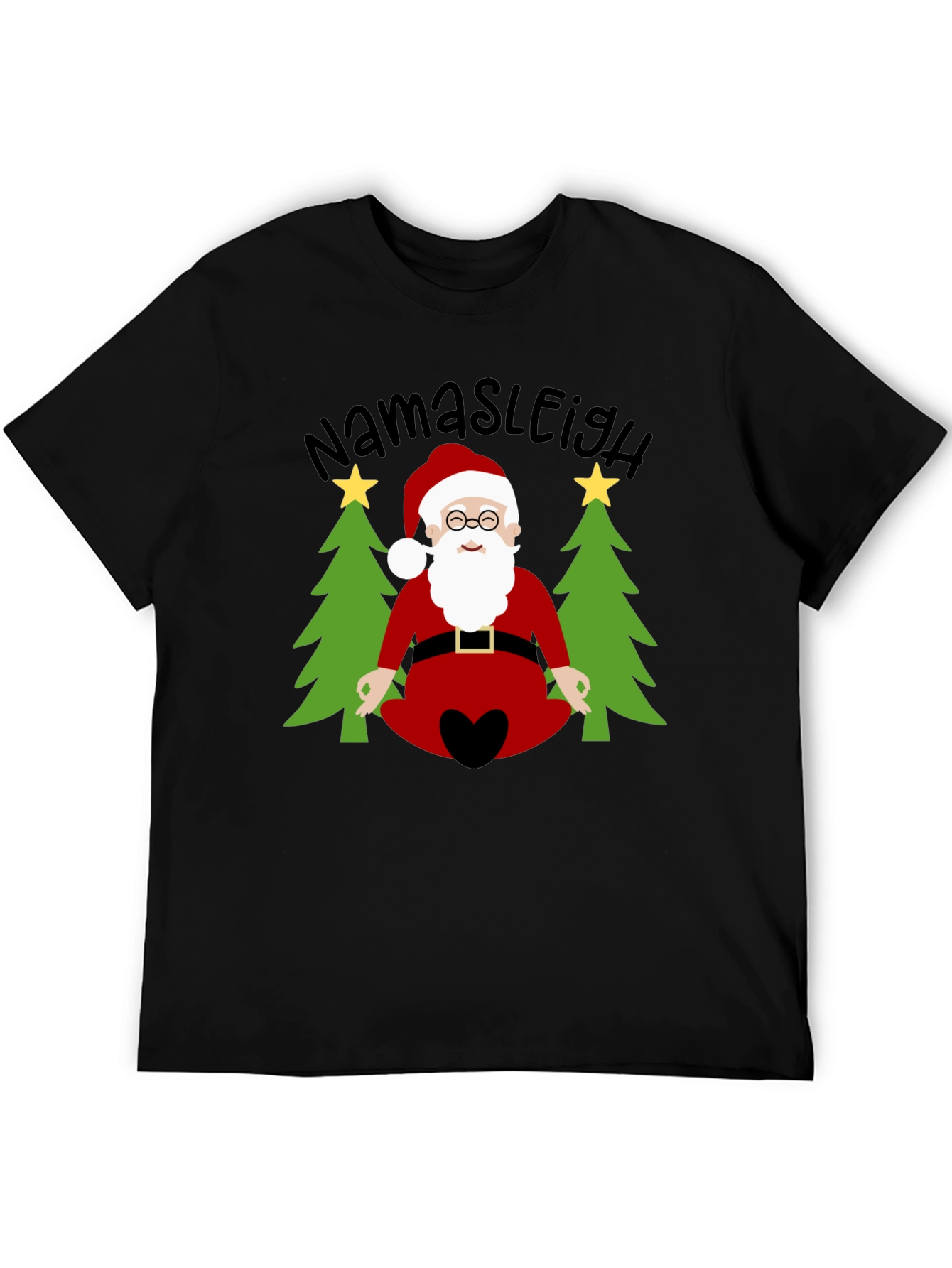 Namasleigh Santa T-Shirt - Holiday Yoga Tee