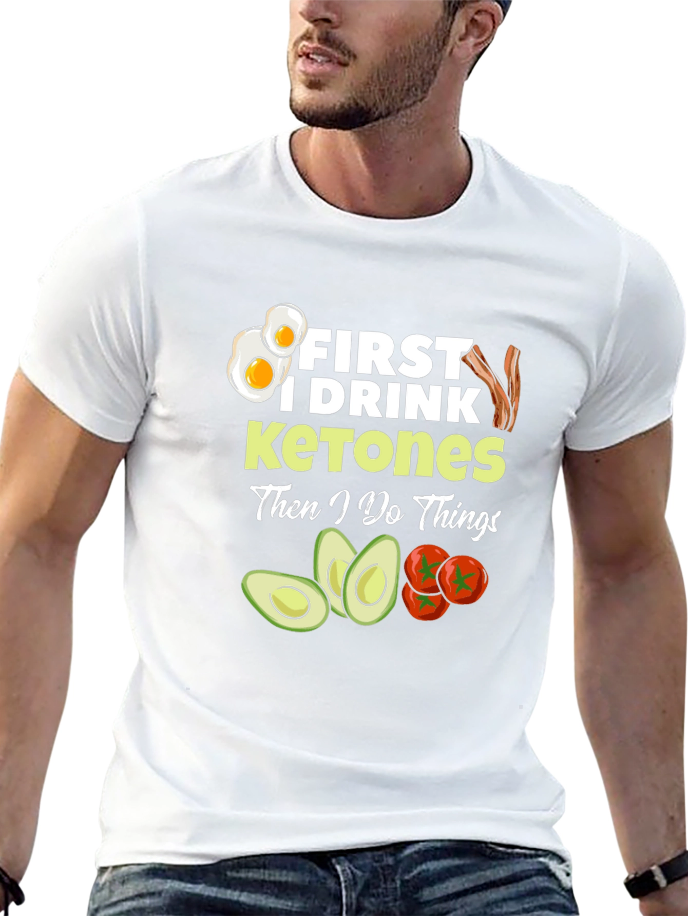 Keto Diet T-Shirt: First I Drink Ketones