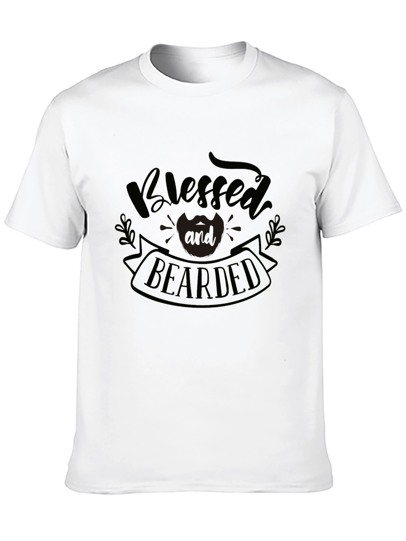 Blessed Bearded Graphic Tee - Black Cotton T-Shirt