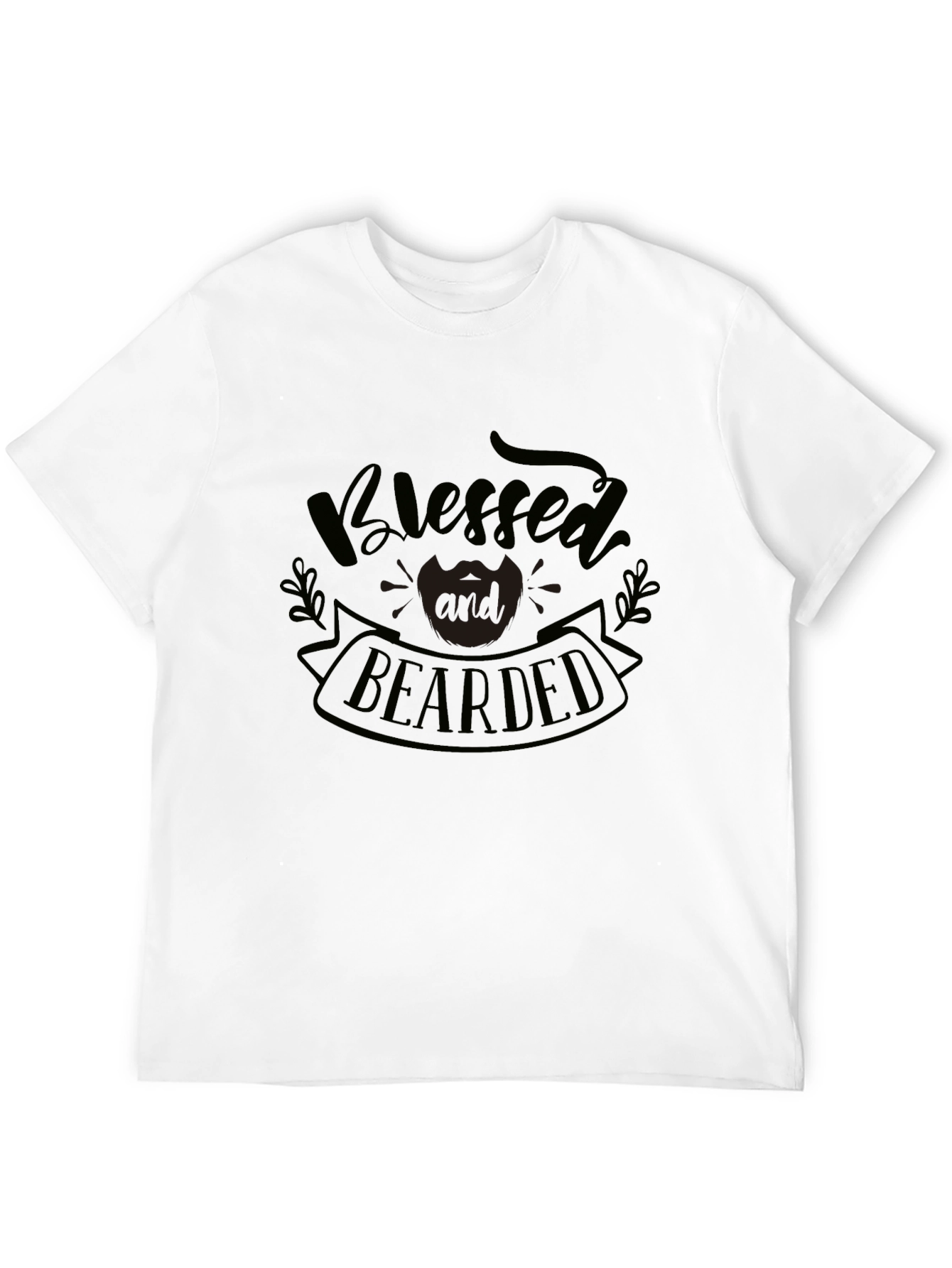 Blessed Bearded Graphic Tee - Black Cotton T-Shirt