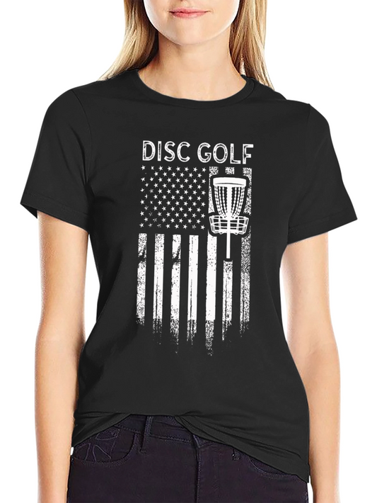 Disc Golf Patriotic T-Shirt - Black