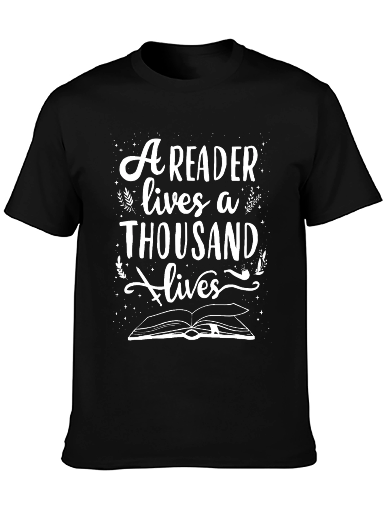 Reader Lives Thousand Lives Black T-Shirt