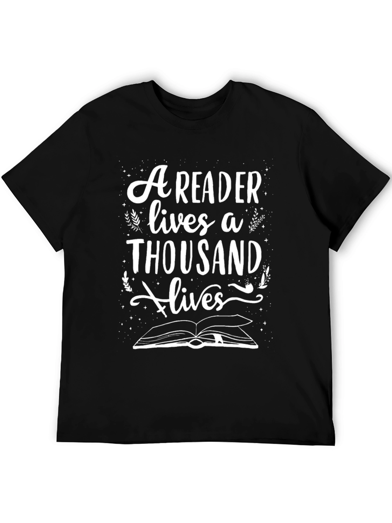 Reader Lives Thousand Lives Black T-Shirt