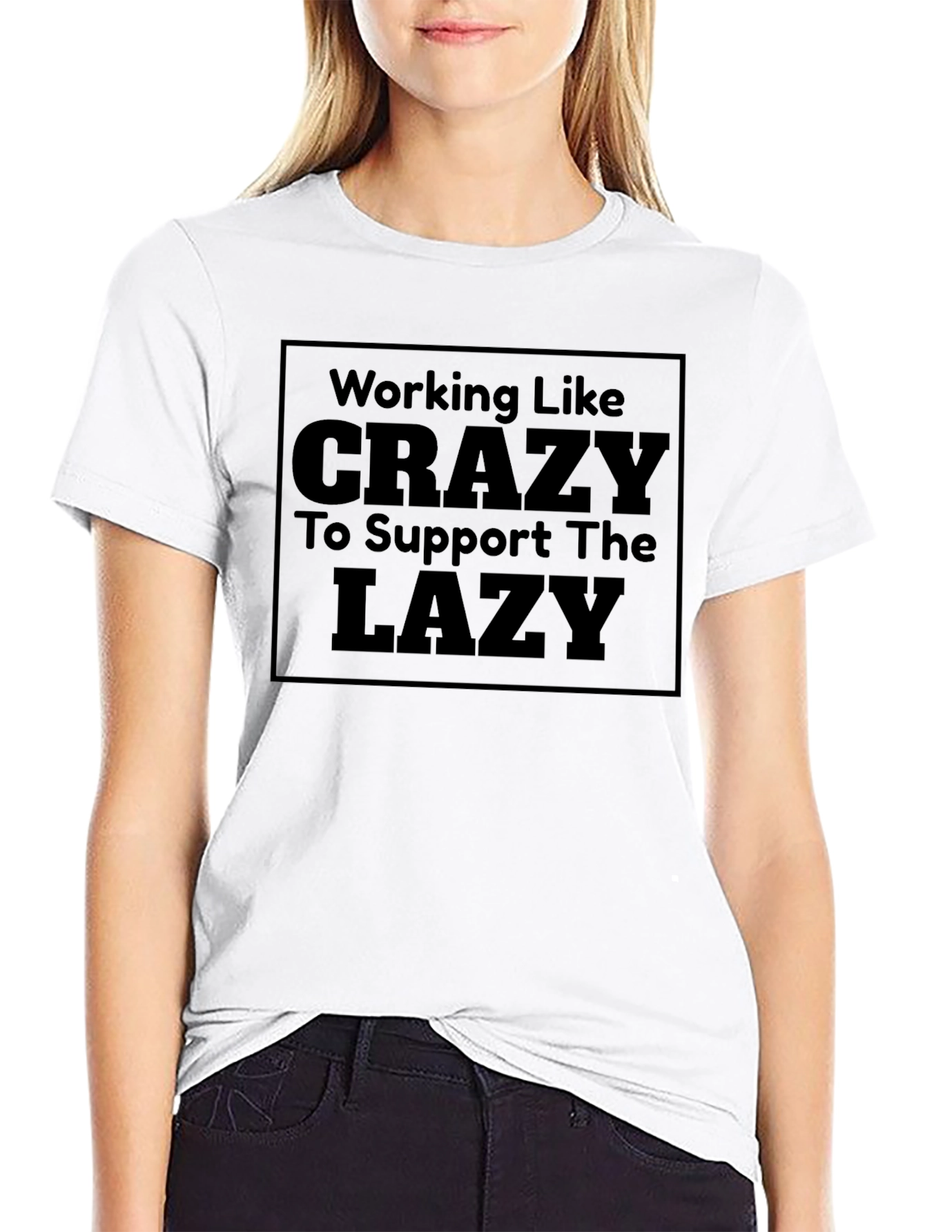 Working Like Crazy Mens Black Graphic Tee