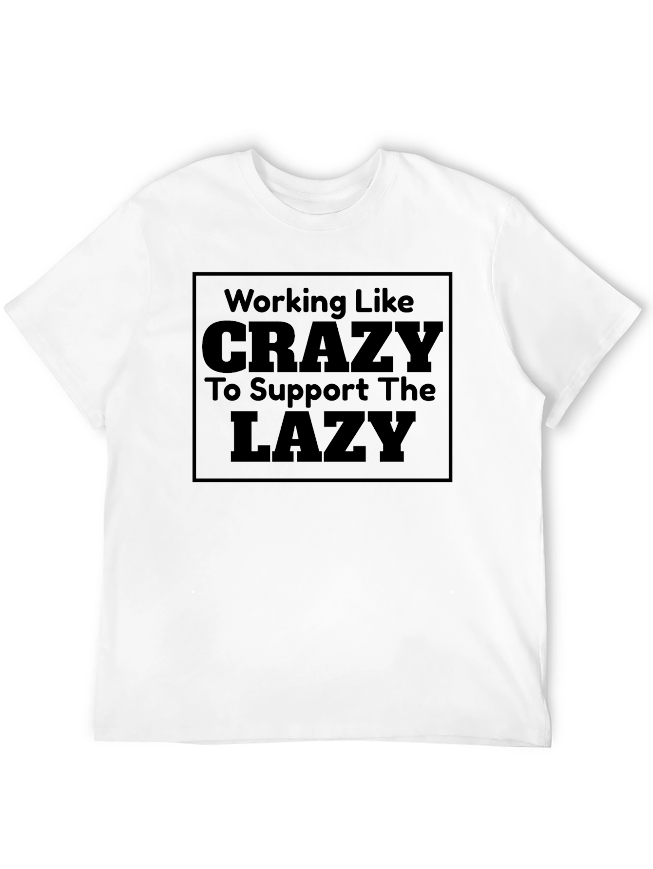 Working Like Crazy Mens Black Graphic Tee