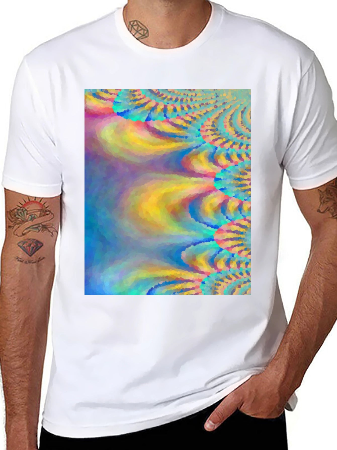 Vibrant Abstract Art Black T-Shirt