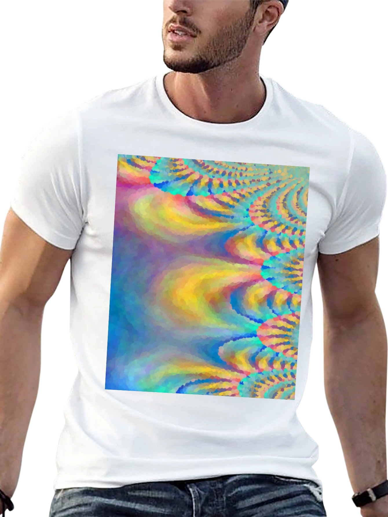 Vibrant Abstract Art Black T-Shirt