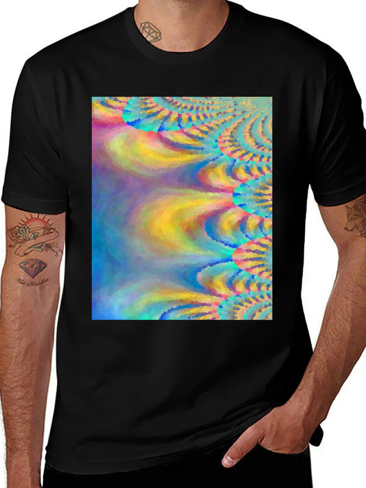 Vibrant Abstract Art Black T-Shirt