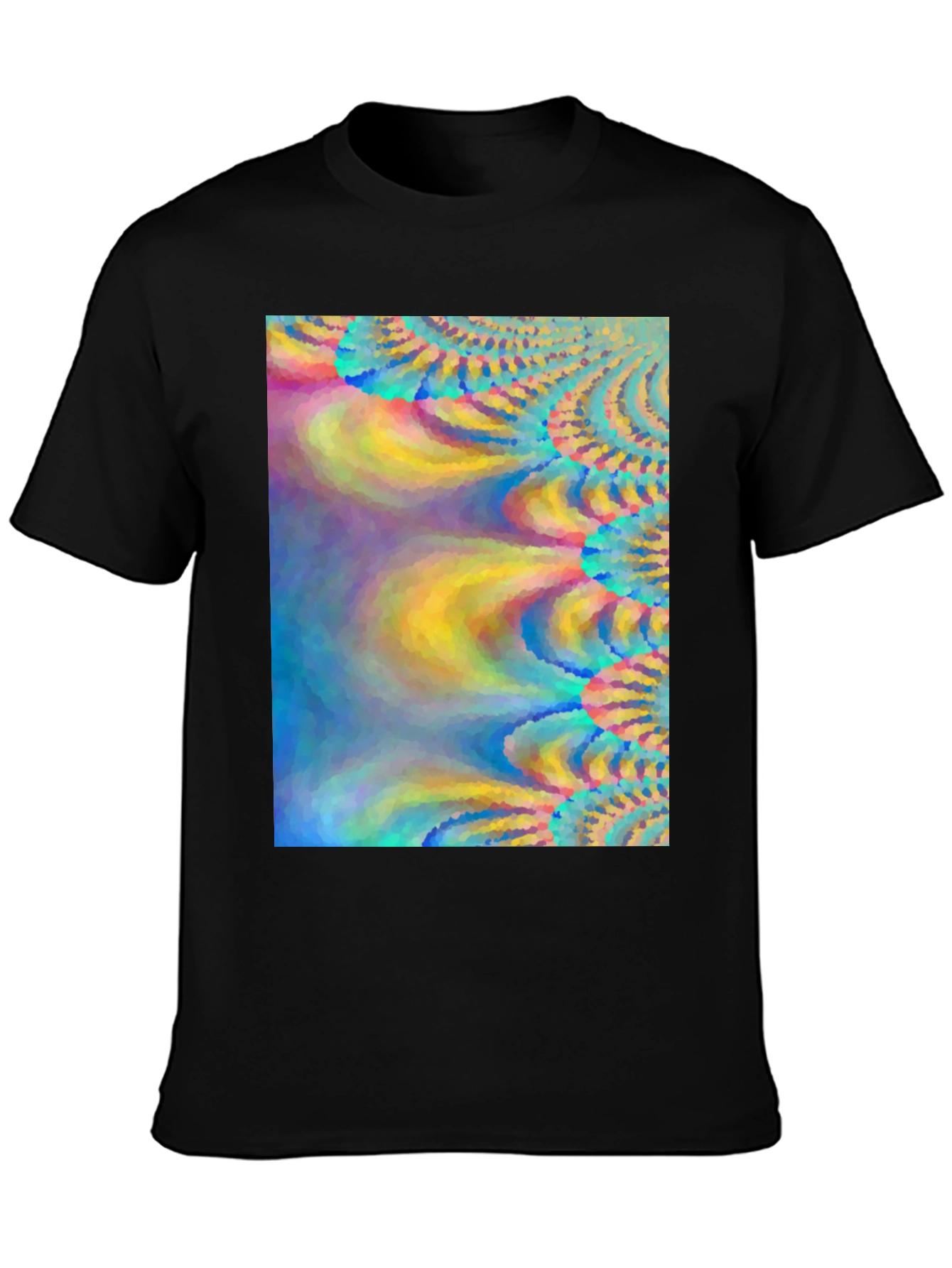 Vibrant Abstract Art Black T-Shirt