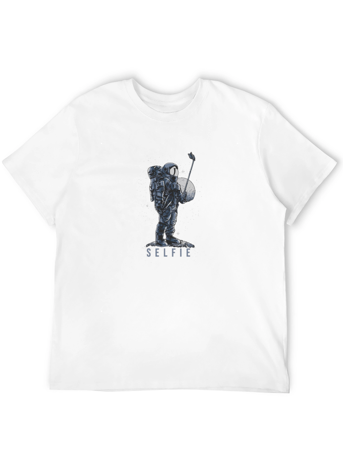 Astronaut Selfie Graphic Tee - Black Cotton Blend