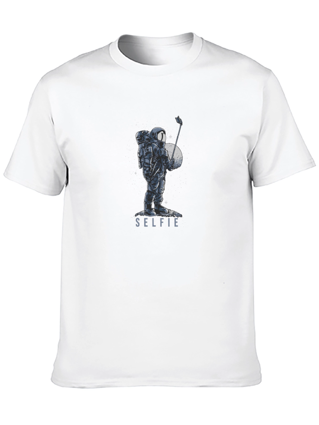 Astronaut Selfie Graphic Tee - Black Cotton Blend