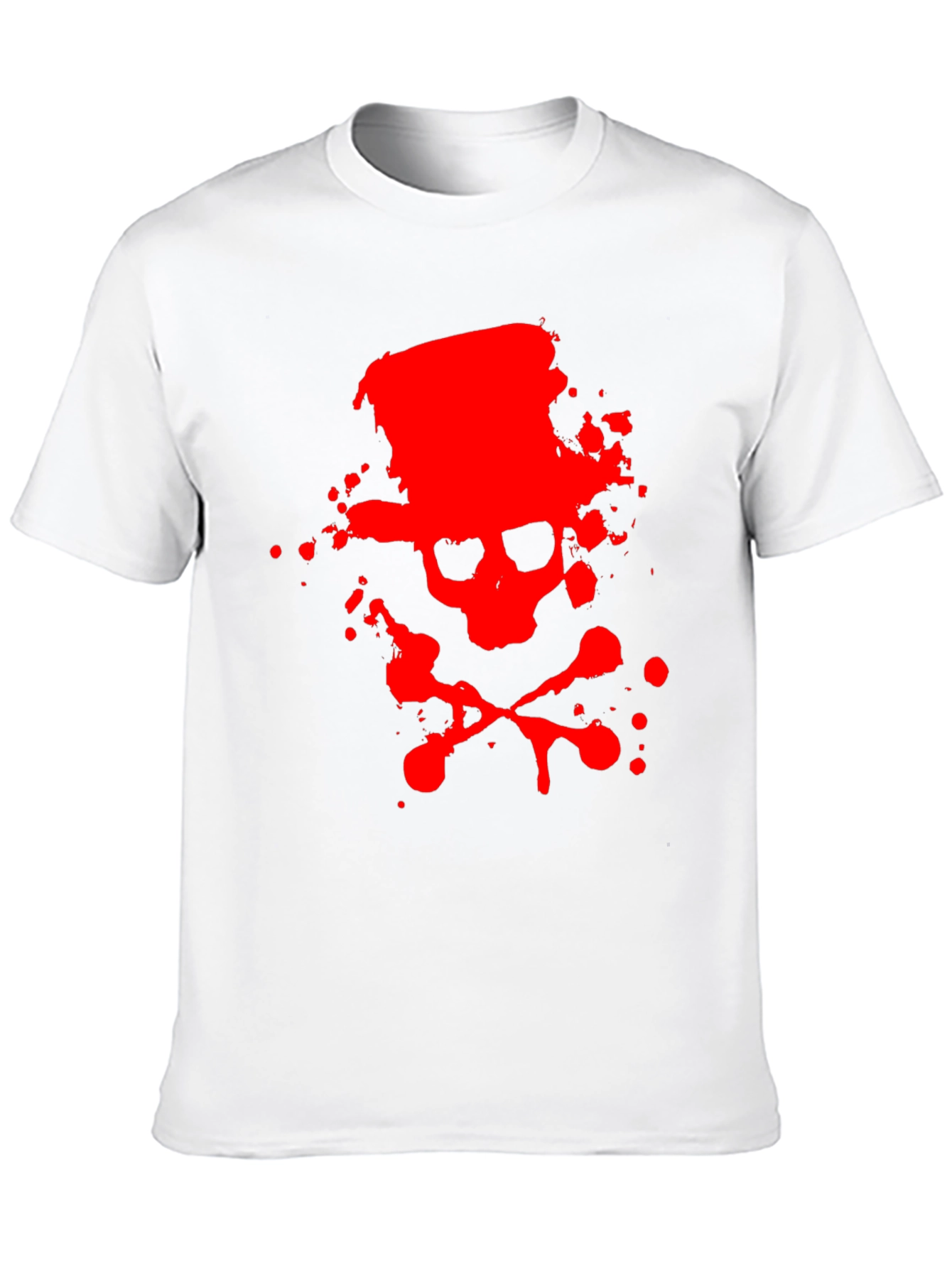 Red Skull & Crossbones Graphic Black T-Shirt