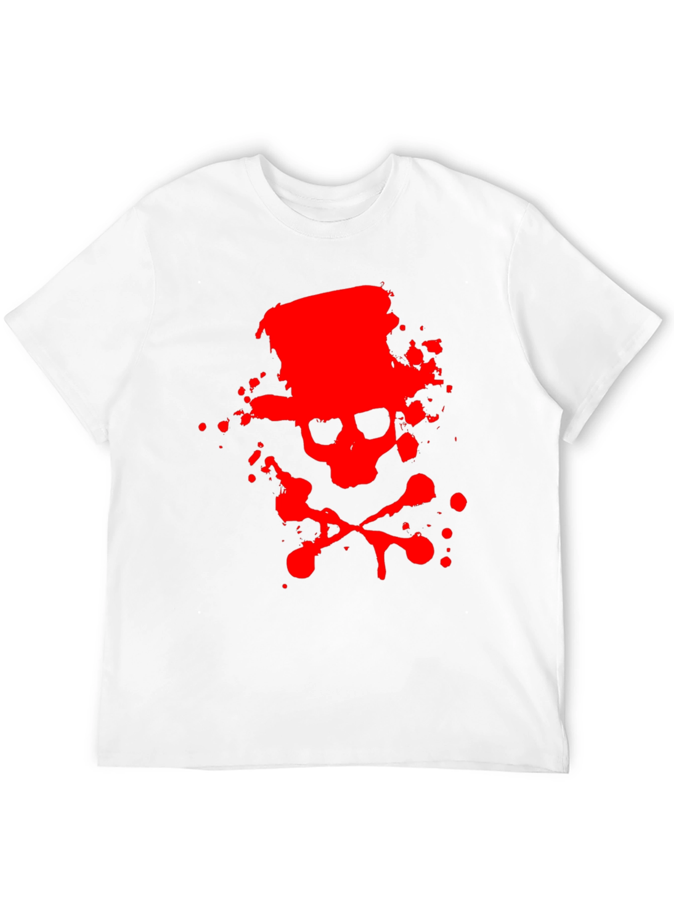 Red Skull & Crossbones Graphic Black T-Shirt
