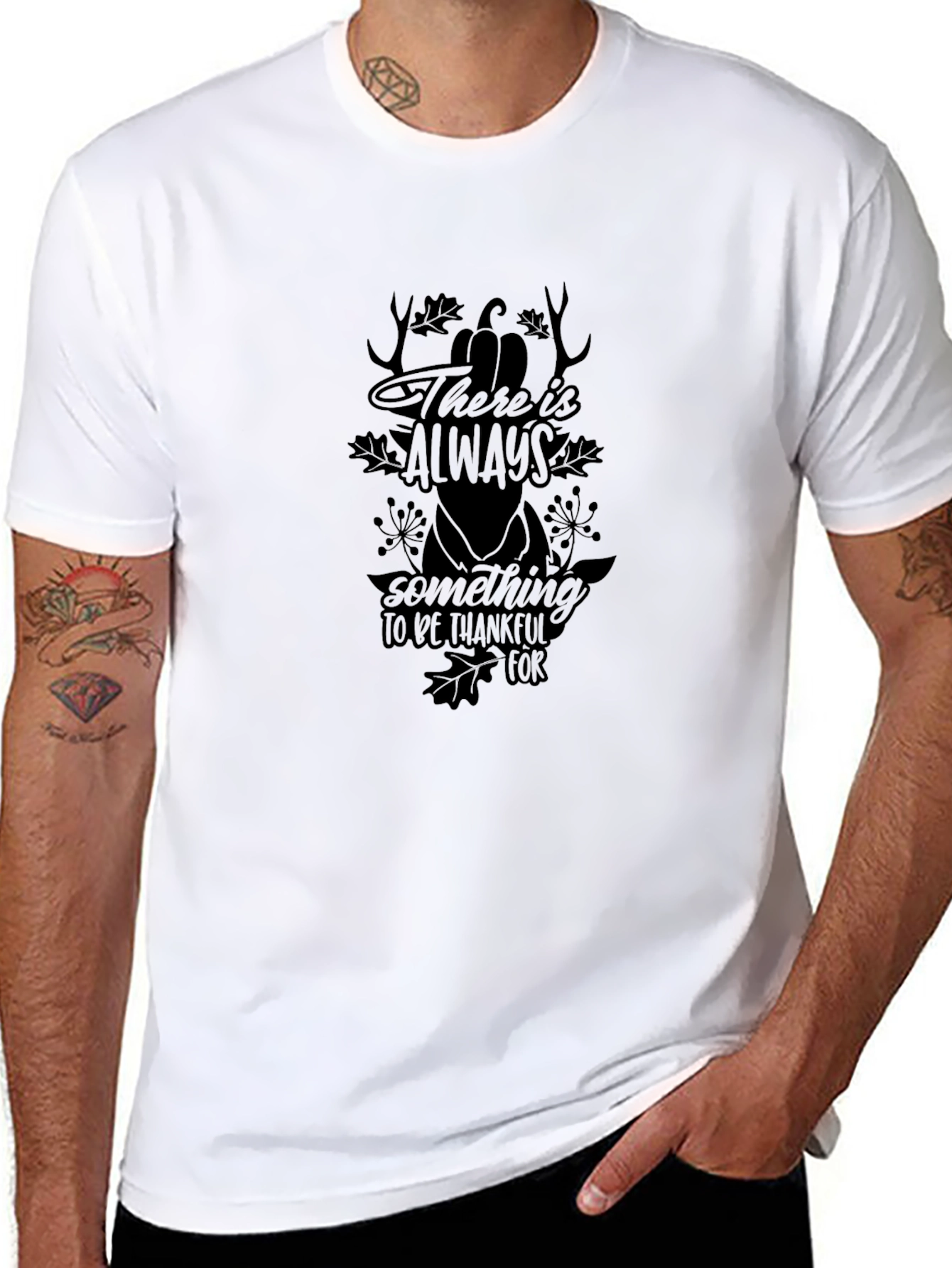 Thanksgiving Graphic Print Tee for Men