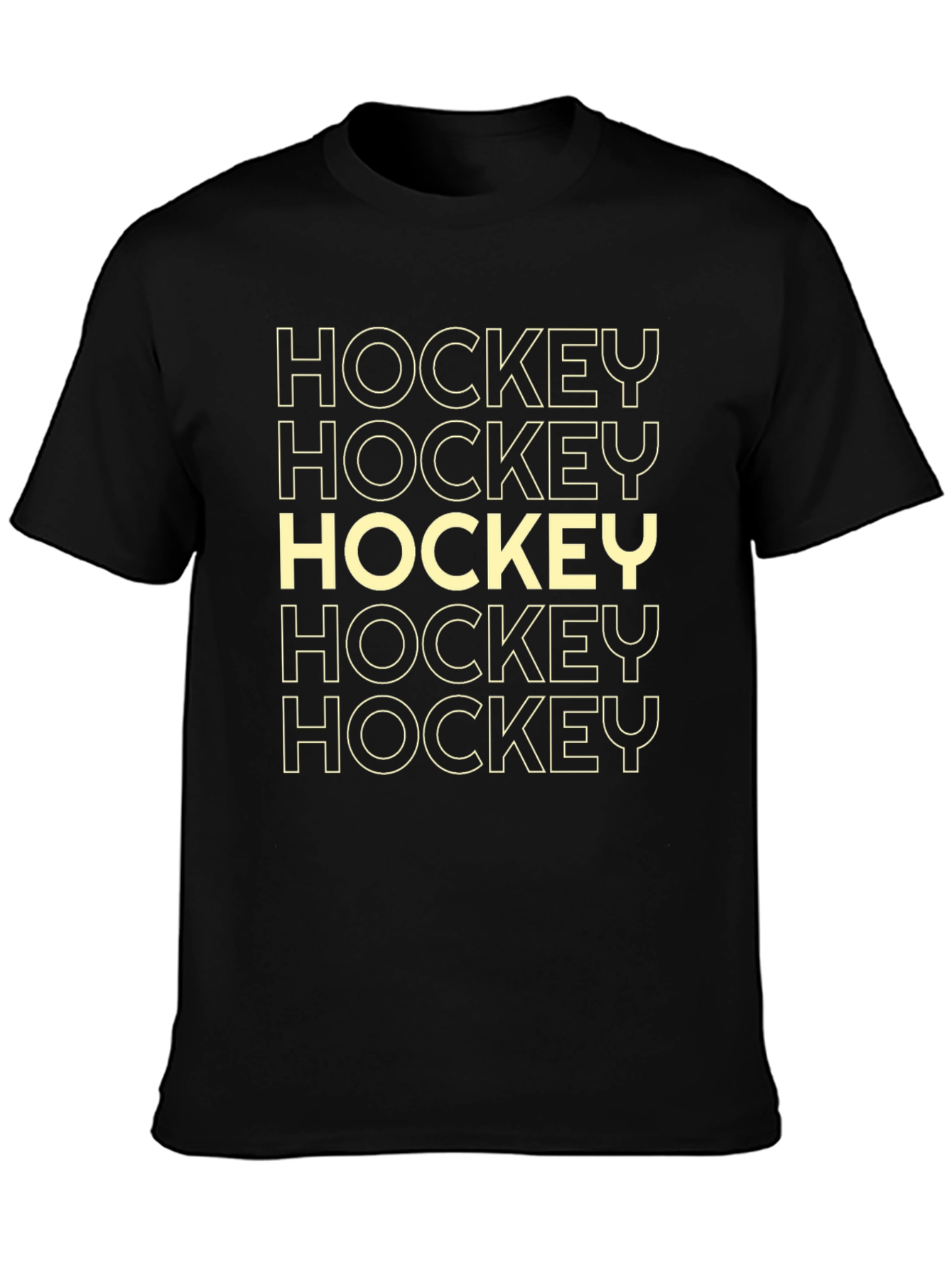 Hockey Graphic Tee - Sporty Black Cotton T-Shirt