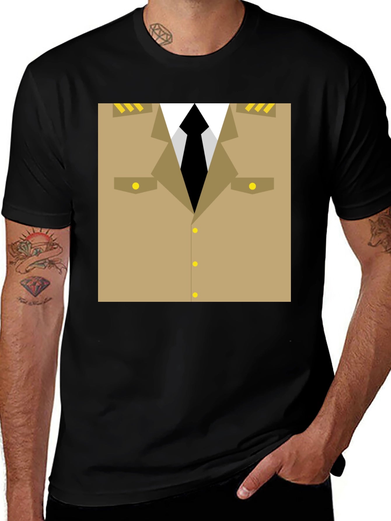 Novelty Military Uniform T-Shirt - Costume Cosplay