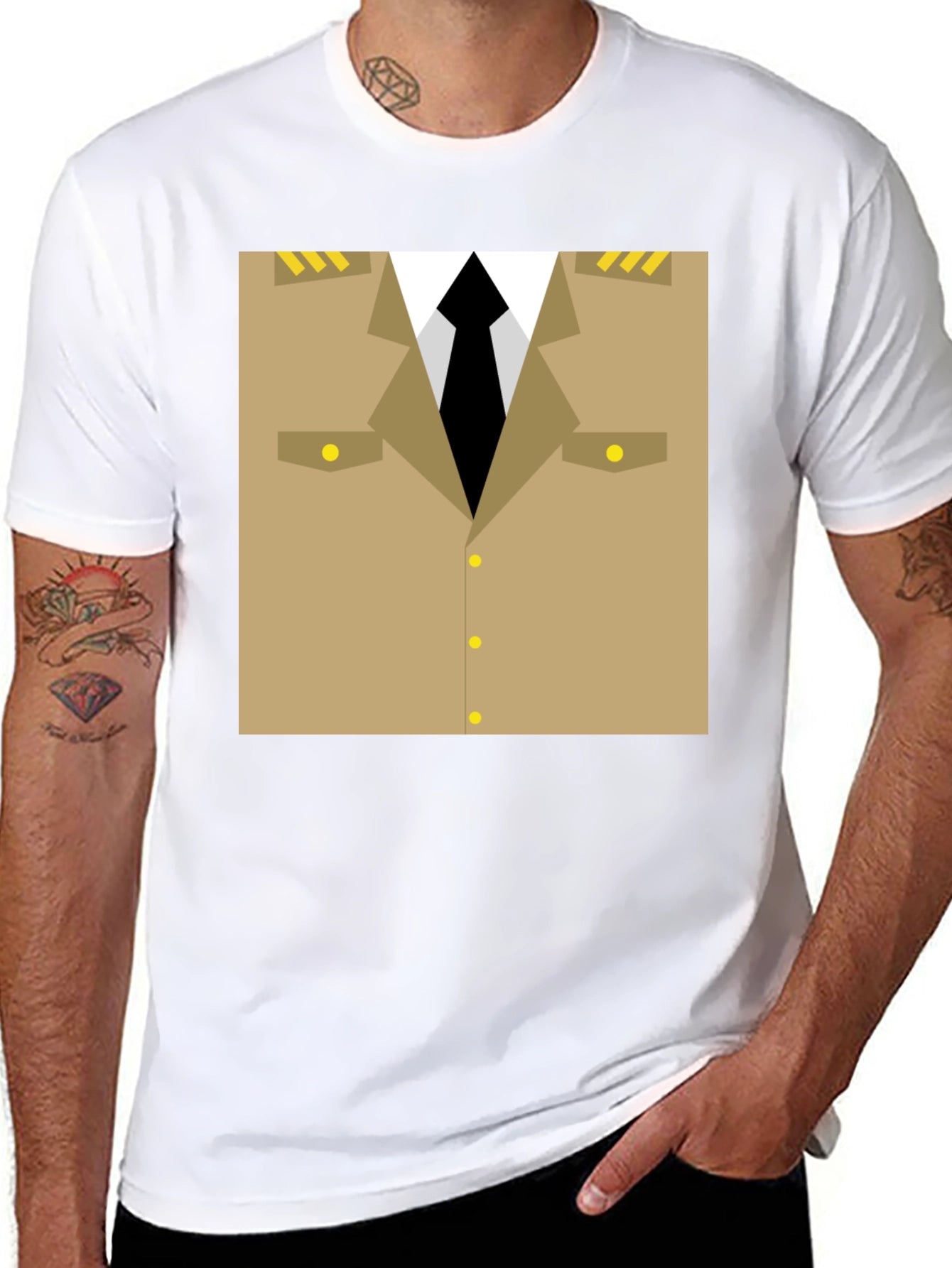 Novelty Military Uniform T-Shirt - Costume Cosplay