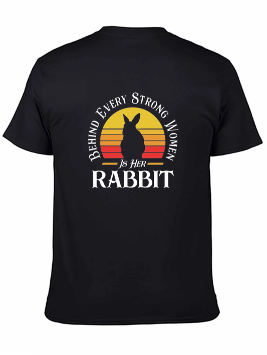 Behind Every Strong Woman Is Her Rabbit T-Shirt