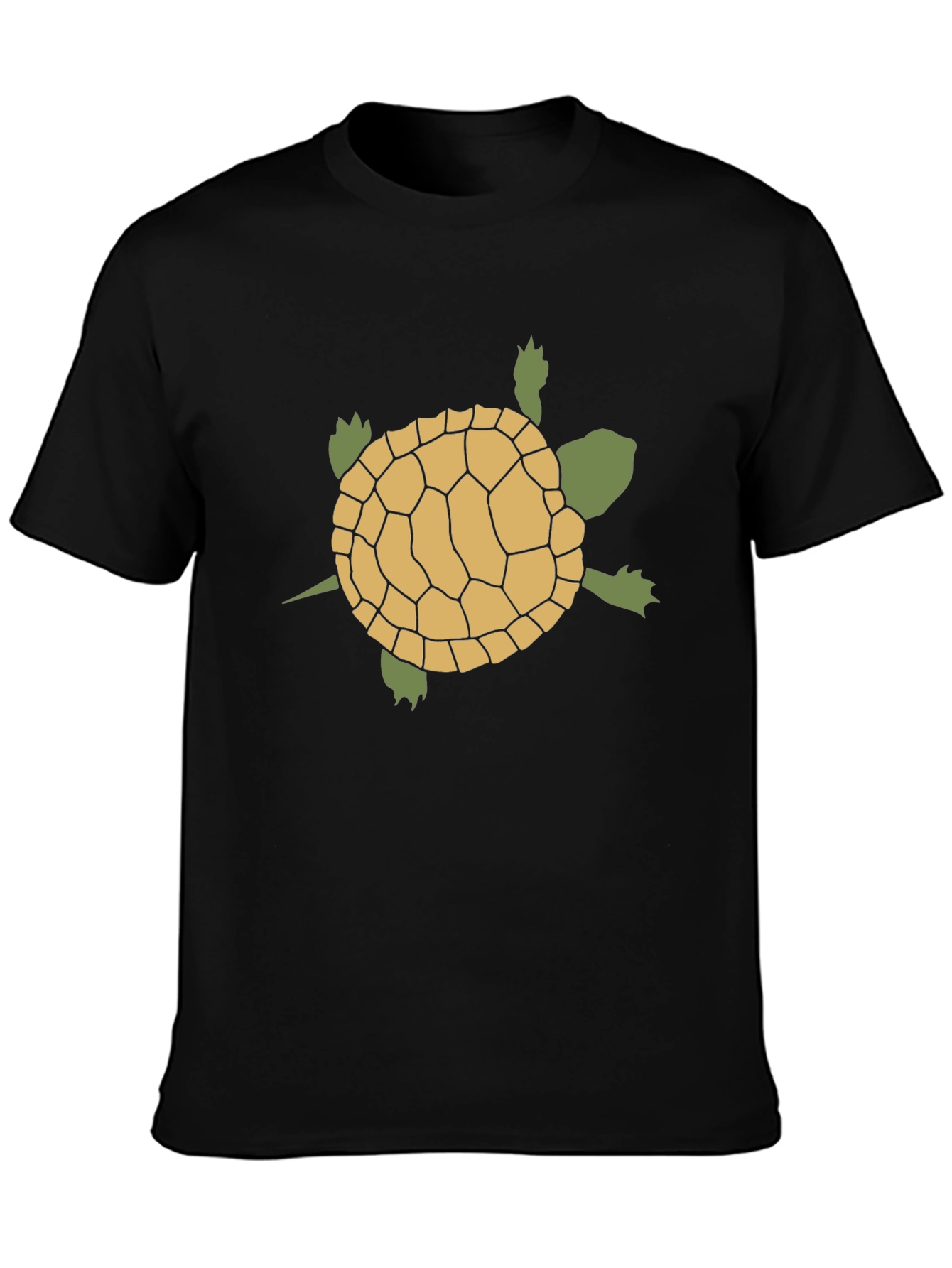 Turtle Graphic Tee - Black Cotton T-Shirt