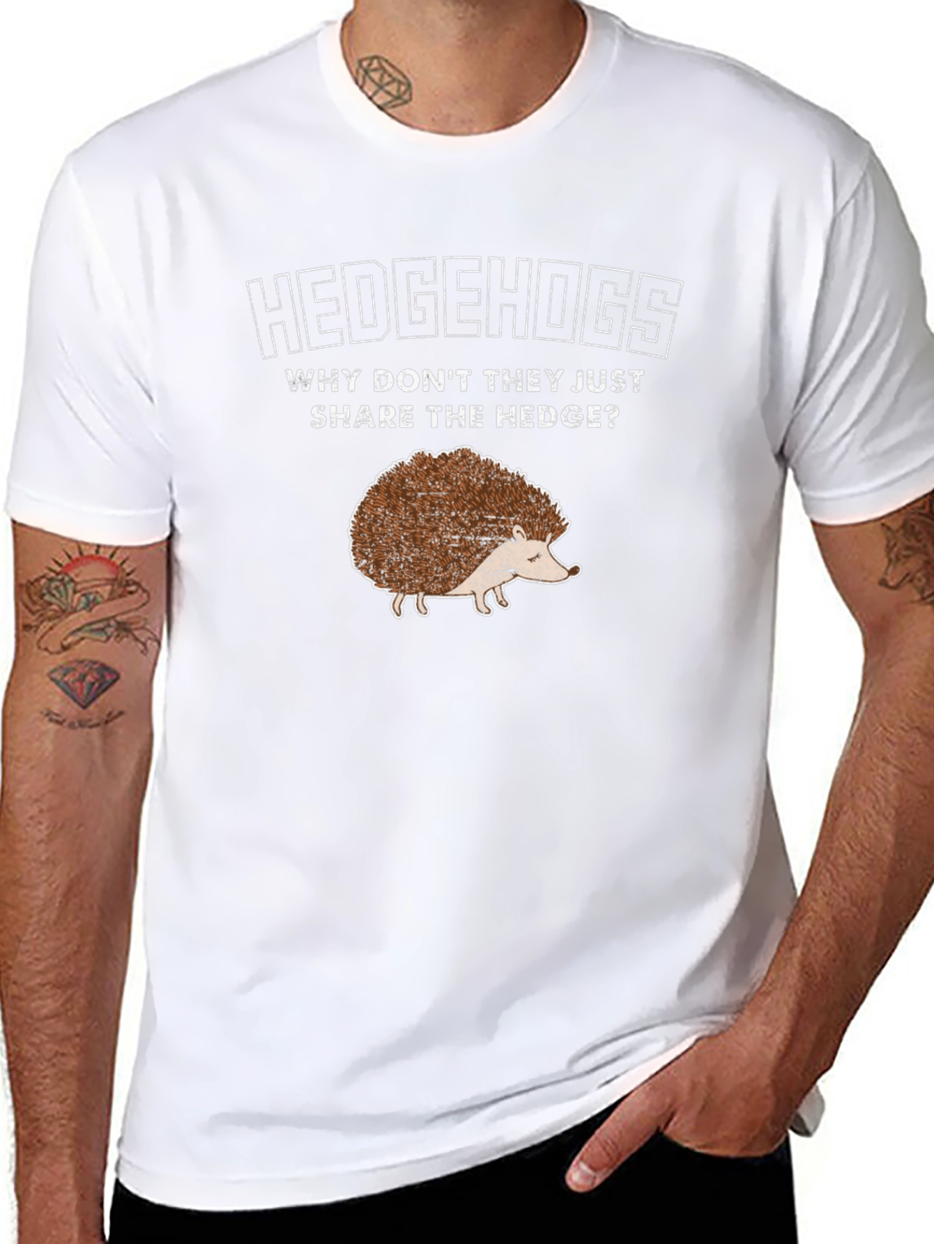 Hedgehogs Share the Hedge Black Graphic Tee