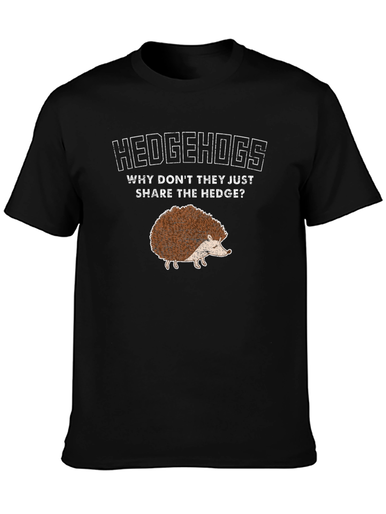 Hedgehogs Share the Hedge Black Graphic Tee