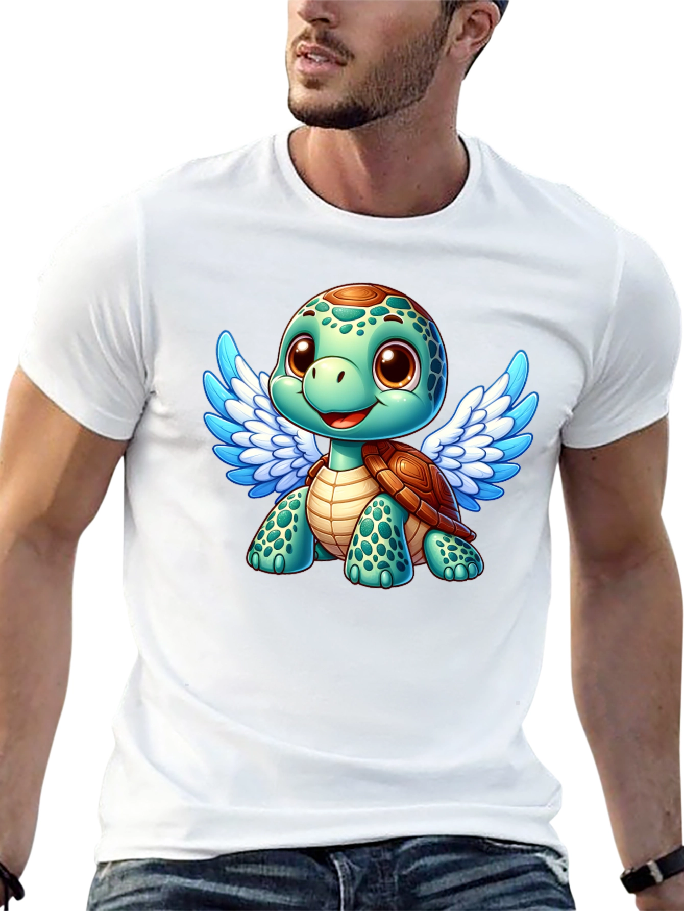 Cute Turtle Angel Graphic T-Shirt