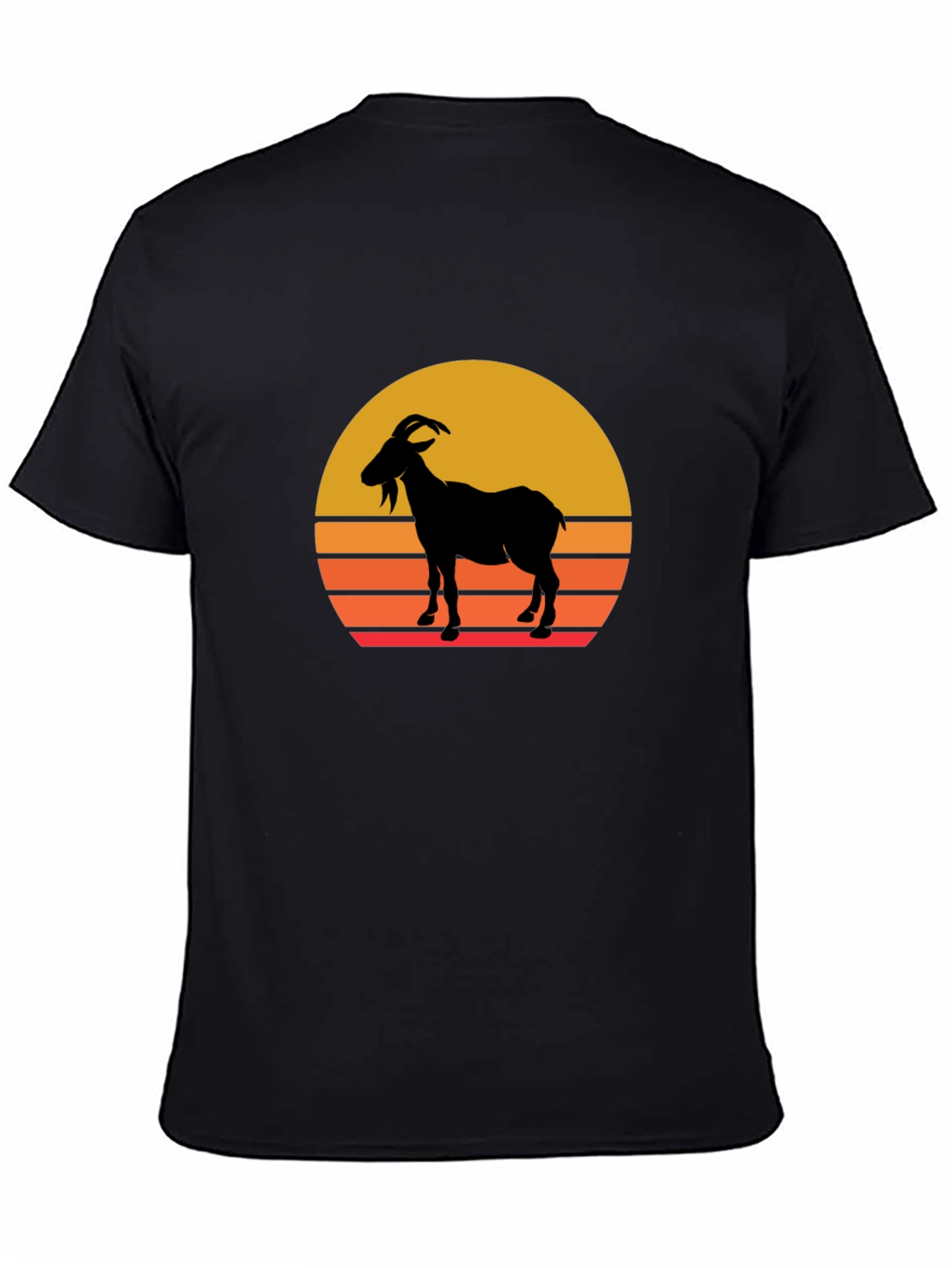Retro Goat Sunset Graphic T-Shirt